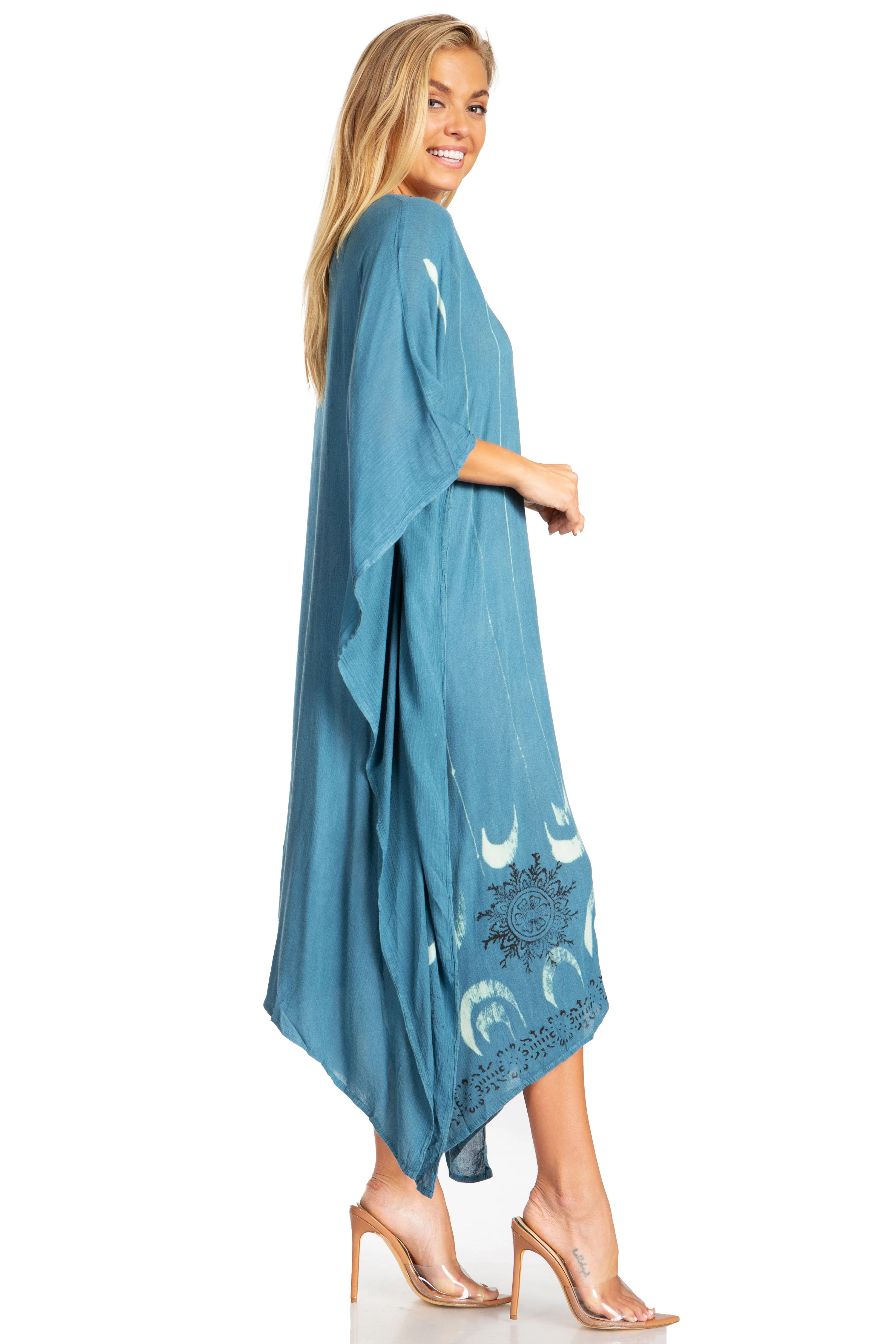 Sakkas Clementine Third Women's Tie Dye Caftan Dress/Cover Up Beach Kaftan Summer - Image 34