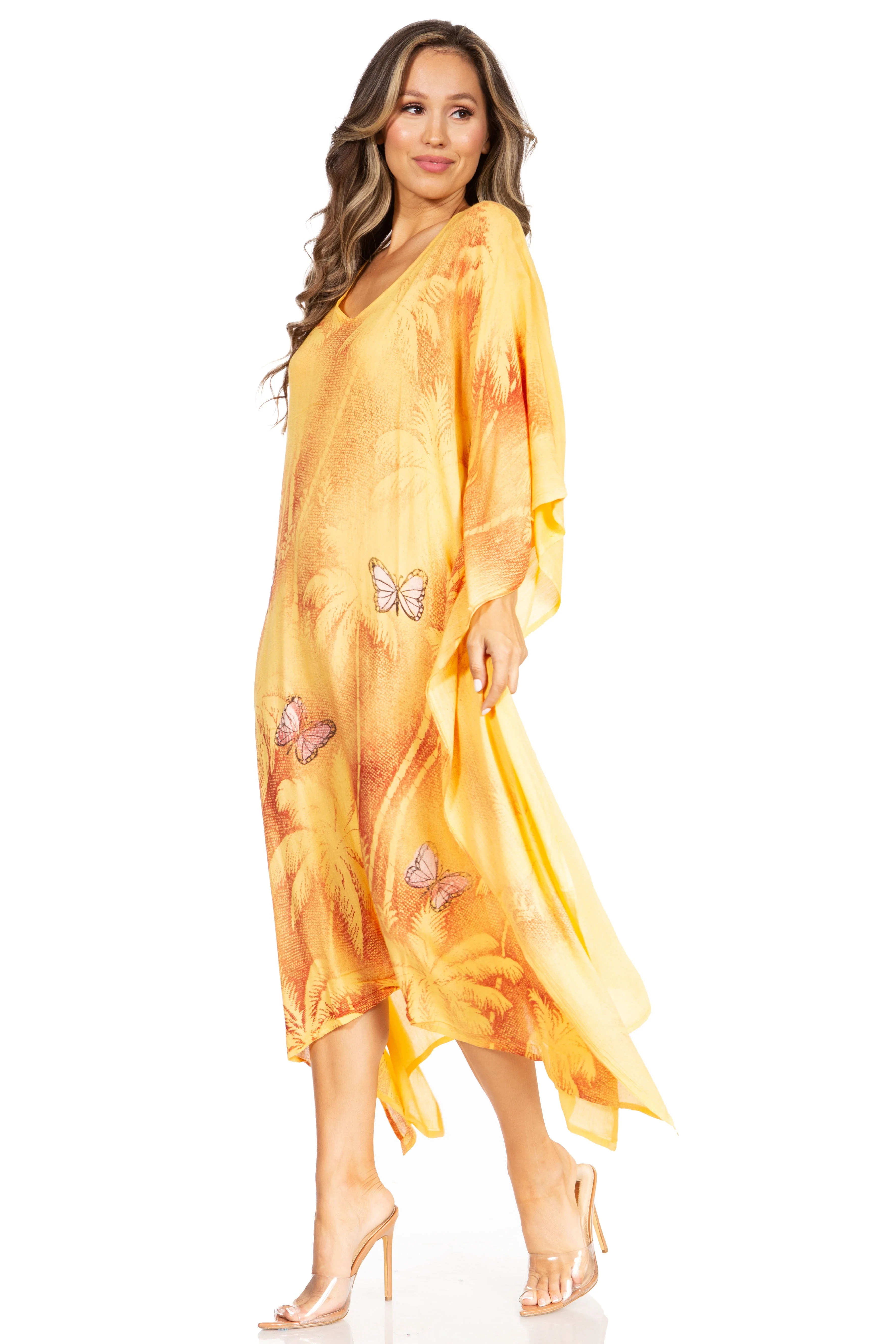 Sakkas Clementine Third Women's Tie Dye Caftan Dress/Cover Up Beach Kaftan Summer - Image 53