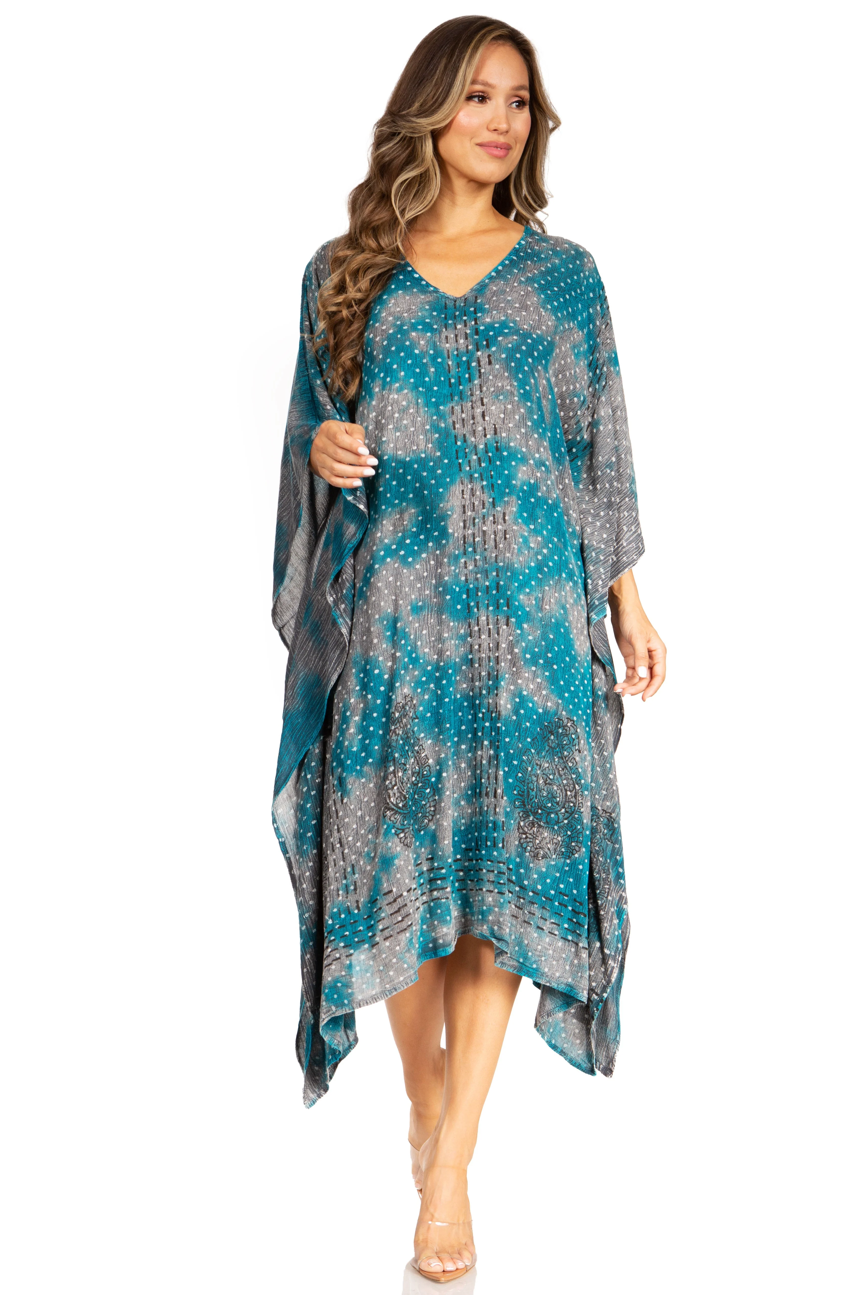 Sakkas Clementine Third Women's Tie Dye Caftan Dress/Cover Up Beach Kaftan Summer - Image 90