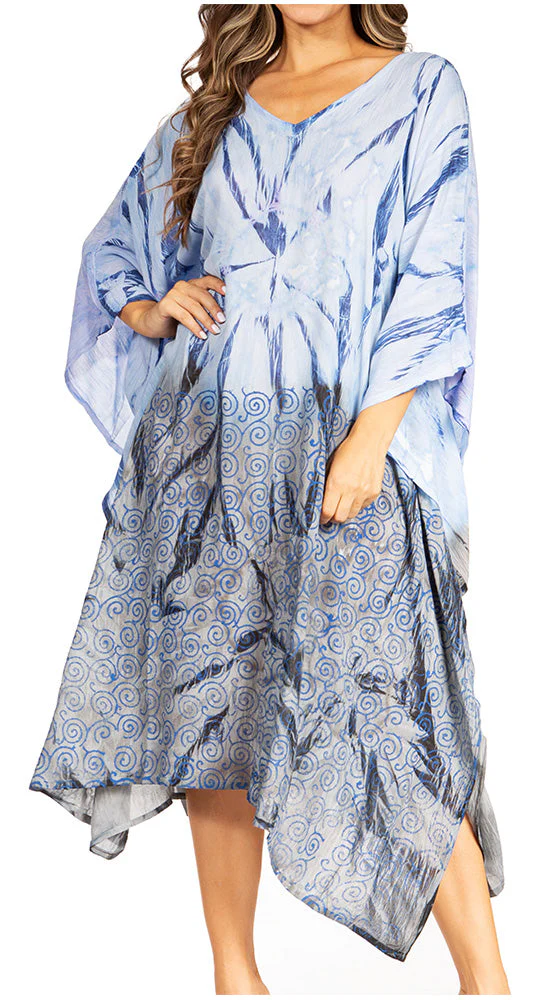Sakkas Clementine Third Women's Tie Dye Caftan Dress/Cover Up Beach Kaftan Summer - Image 96
