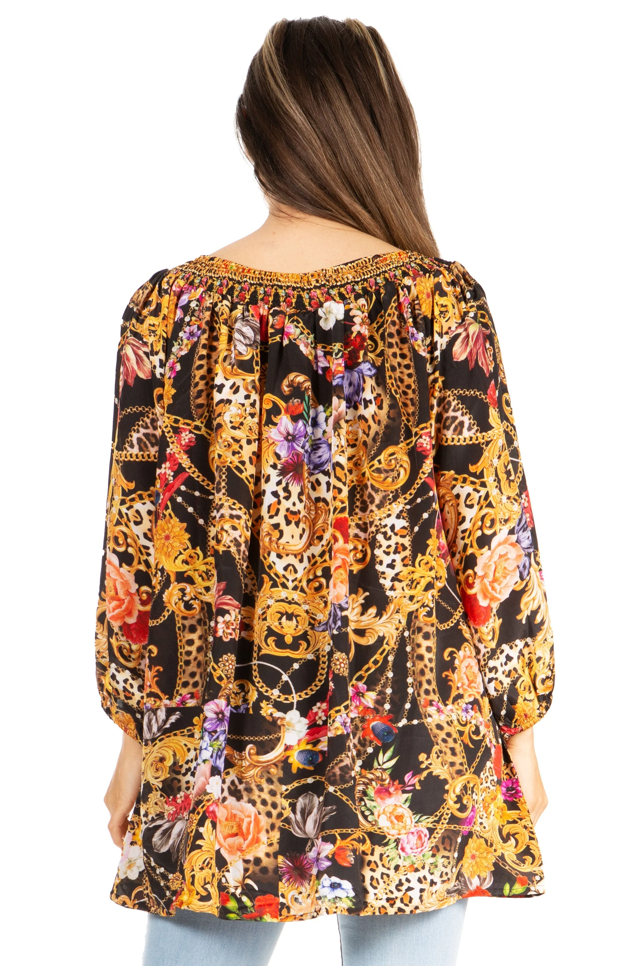 Sakkas Darsy Women's Floral Print Top - Pirate Boho Style - Image 7