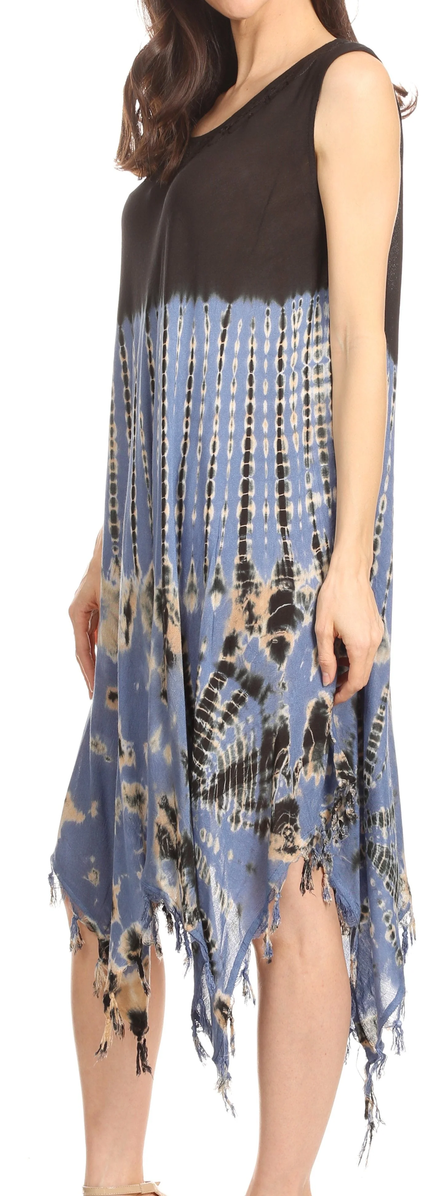 Sakkas Dori Women's Long Sleeves Casual Loose Swing Midi Dress Caftan Cover-up - Image 38