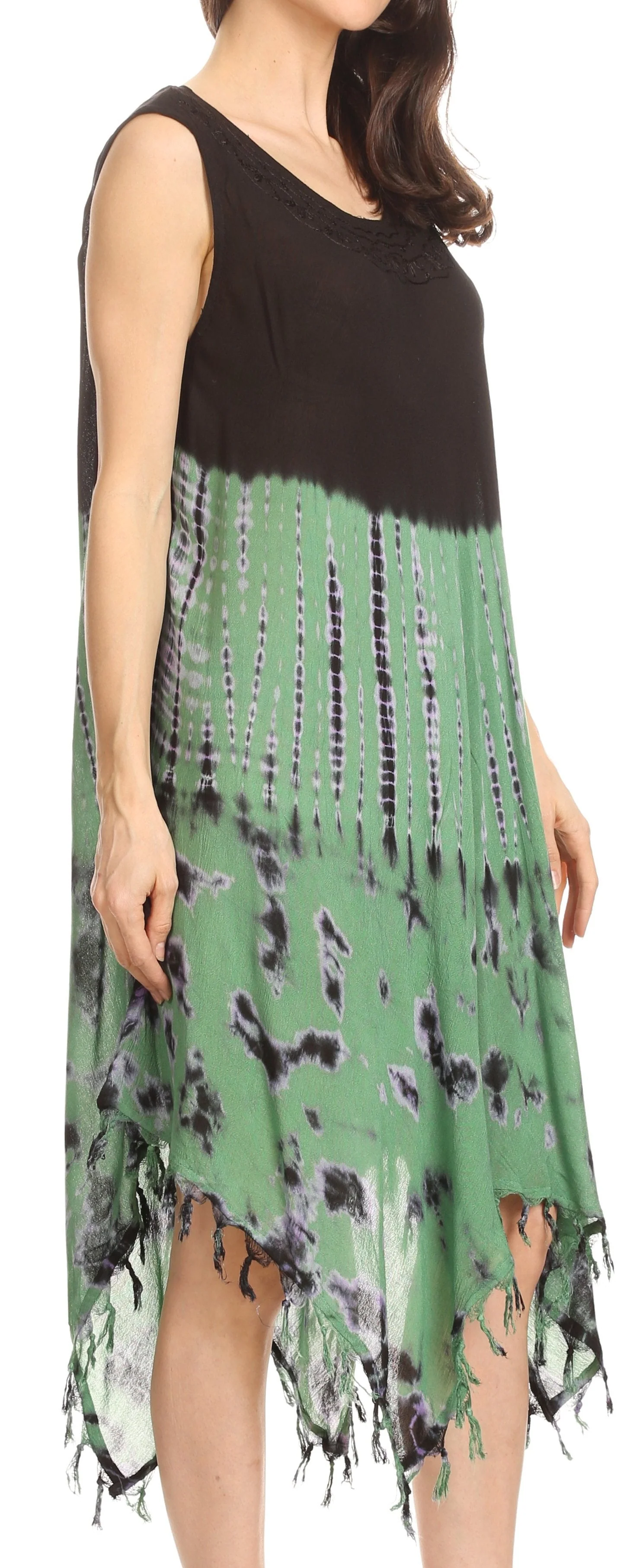 Sakkas Dori Women's Long Sleeves Casual Loose Swing Midi Dress Caftan Cover-up - Image 44