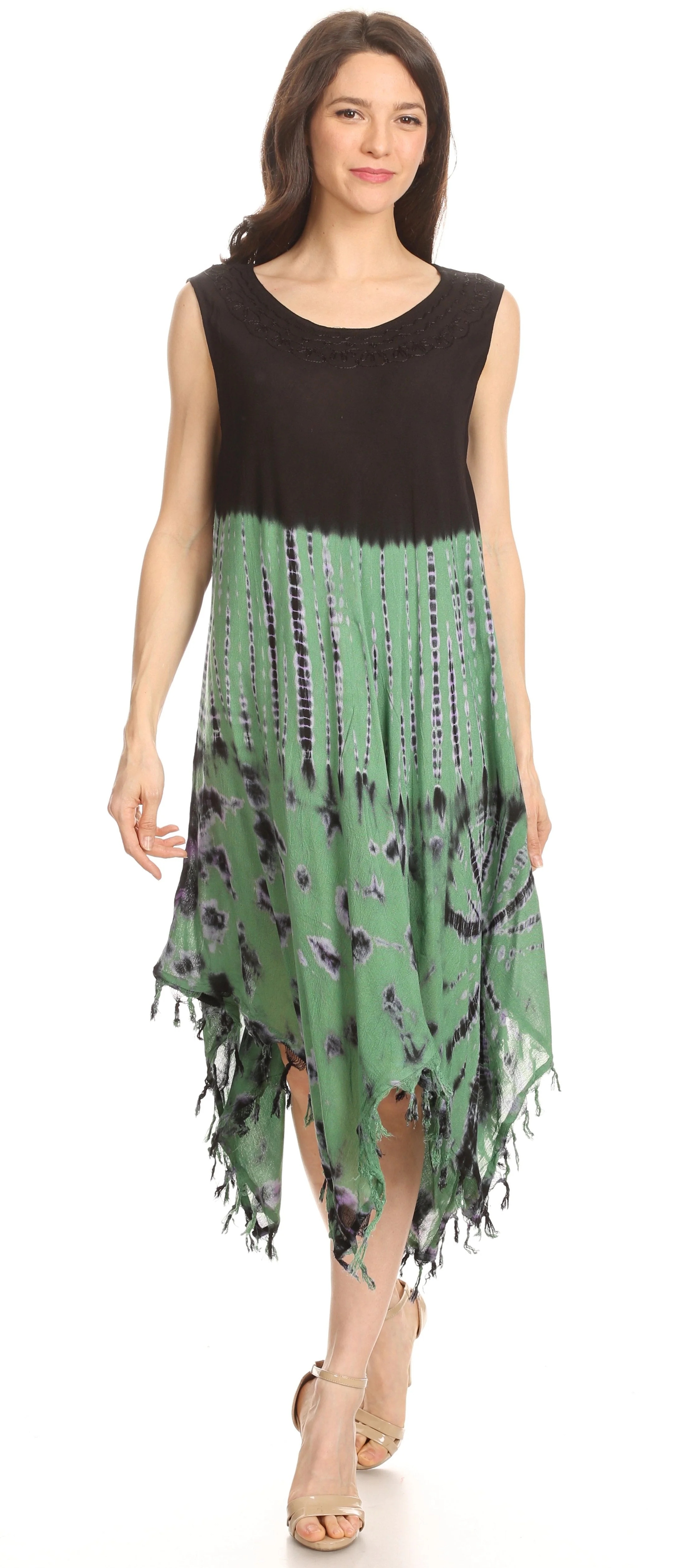 Sakkas Dori Women's Long Sleeves Casual Loose Swing Midi Dress Caftan Cover-up - Image 45