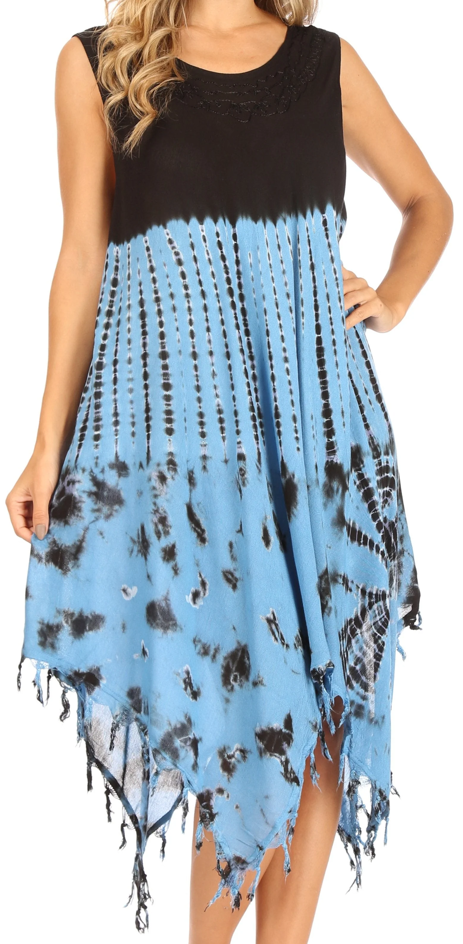 Sakkas Dori Women's Long Sleeves Casual Loose Swing Midi Dress Caftan Cover-up - Image 59