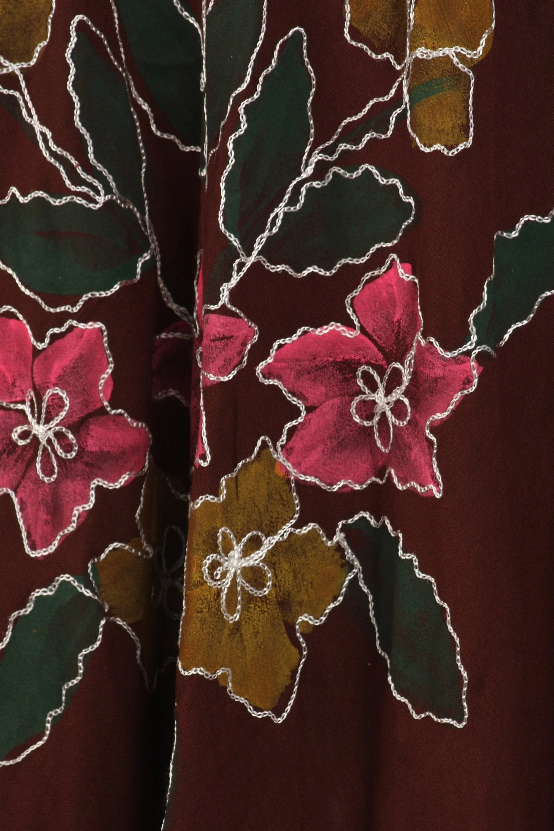 Sakkas Embroidered Painted Floral Cap Sleeve Rayon Dress - Image 15