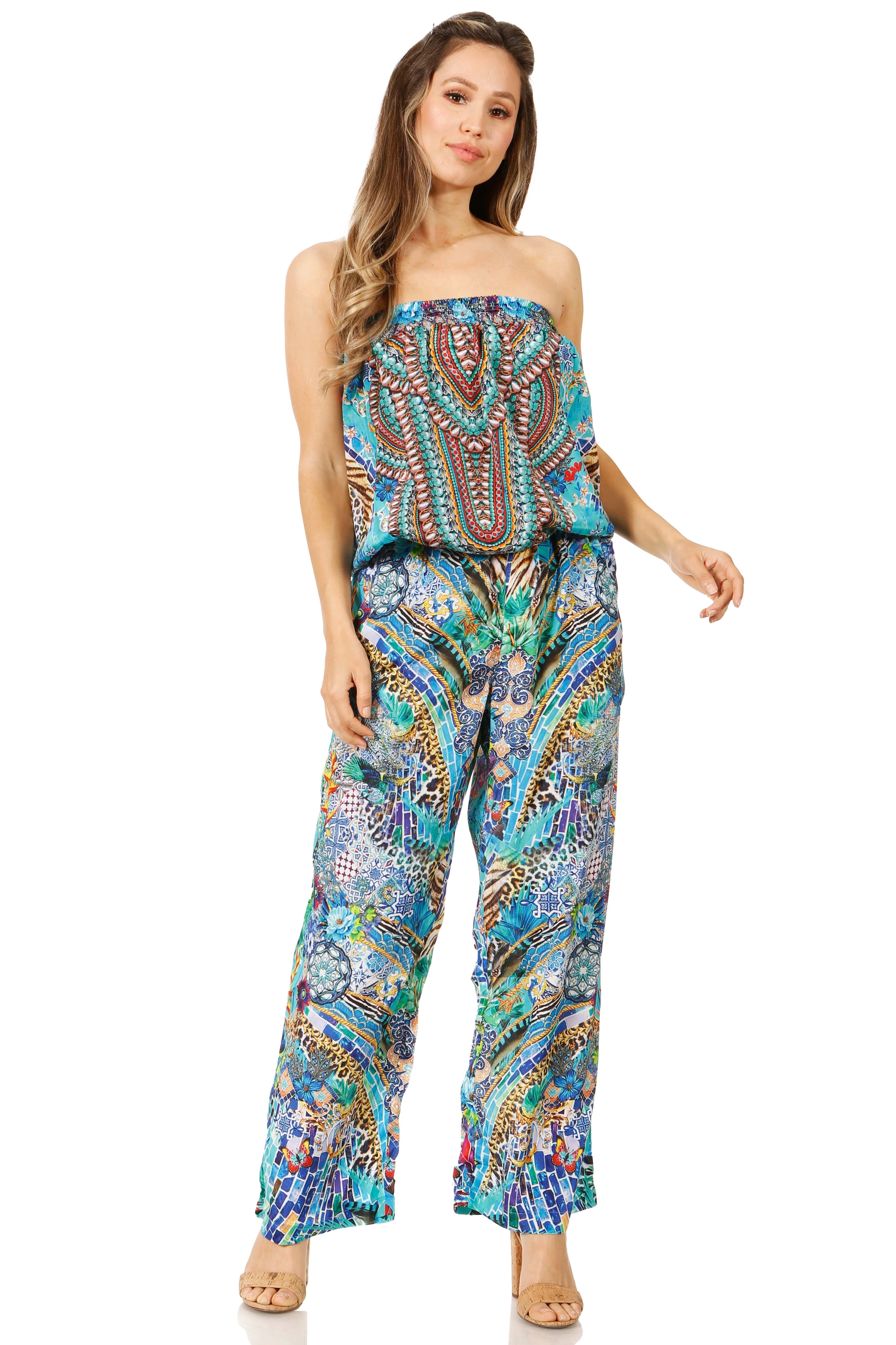 Sakkas Esha Women's Loose Sleeveless Floral Print Boho Casual Summer w/Pockets - Image 25