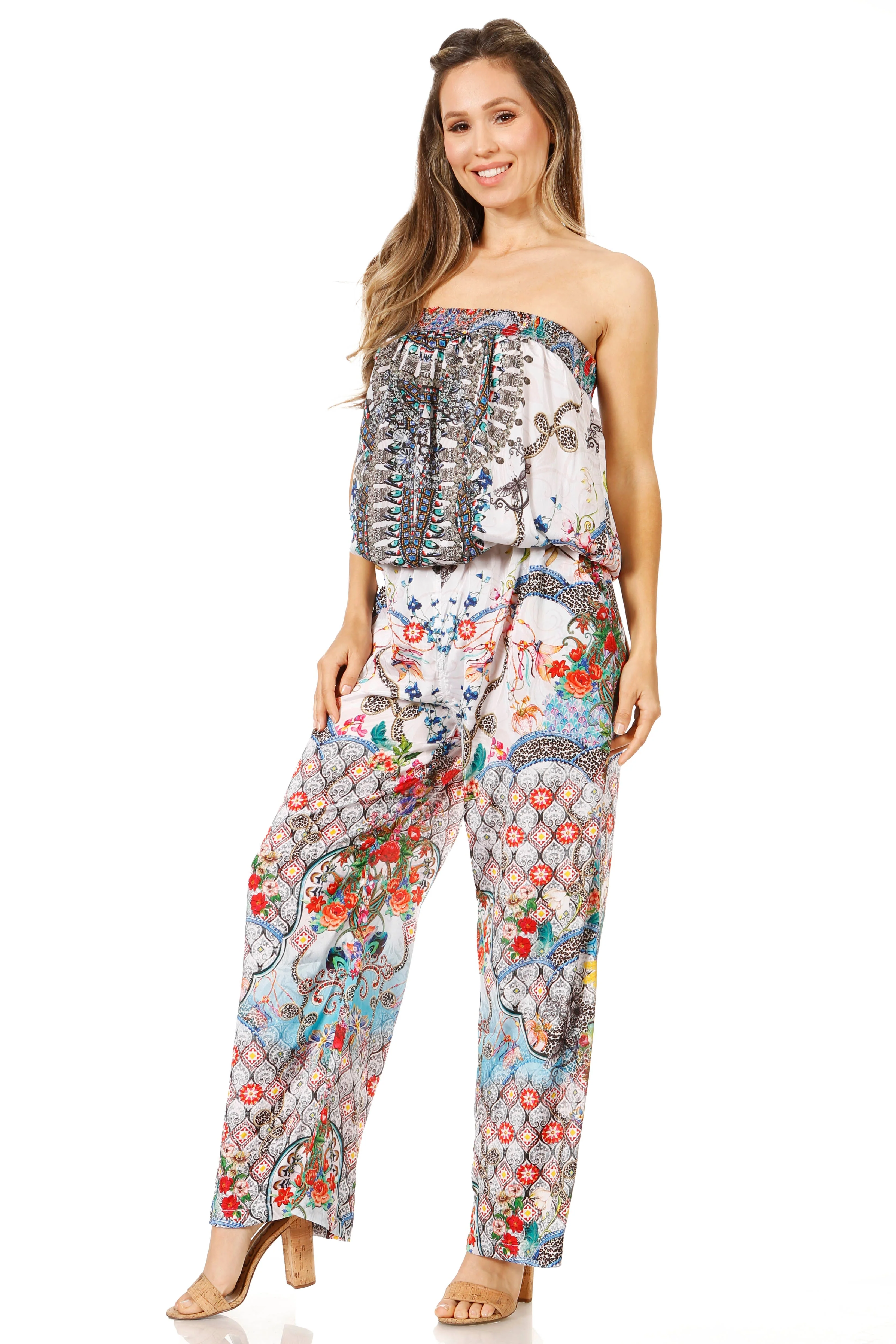 Sakkas Esha Women's Loose Sleeveless Floral Print Boho Casual Summer w/Pockets - Image 38