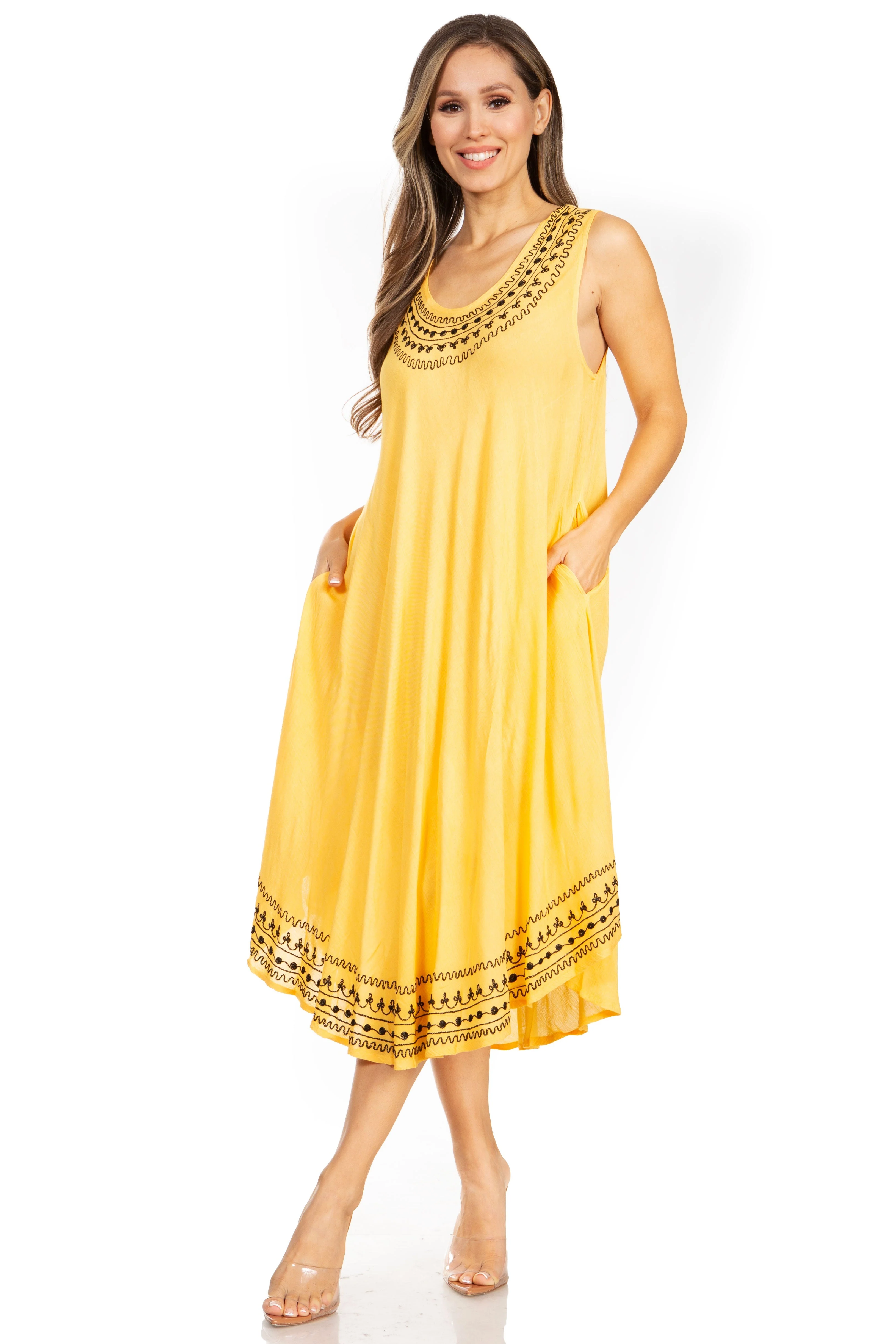 Sakkas Everyday Essentials Caftan Tank Dress / Cover Up - Image 70
