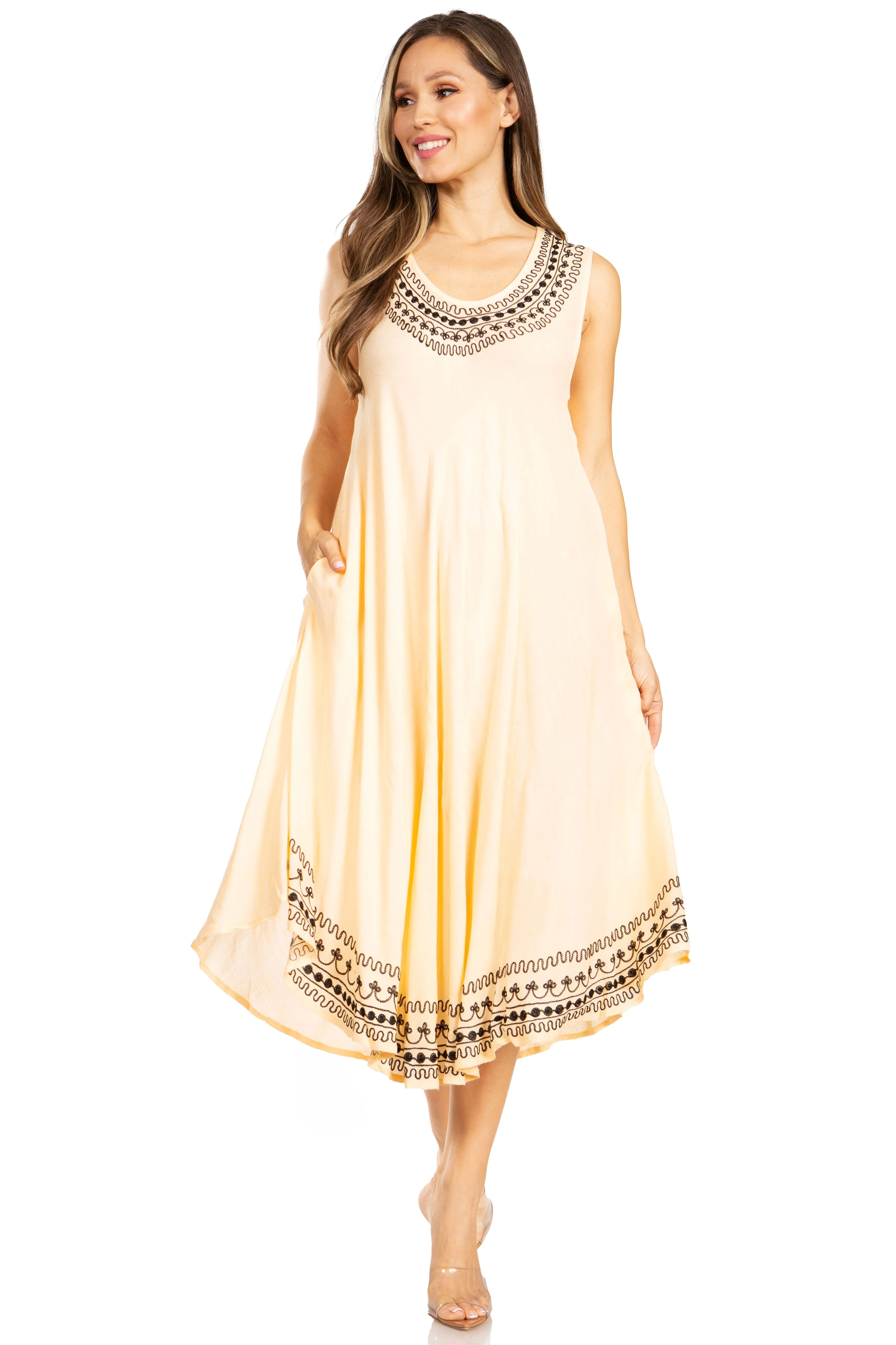 Sakkas Everyday Essentials Caftan Tank Dress / Cover Up - Image 90