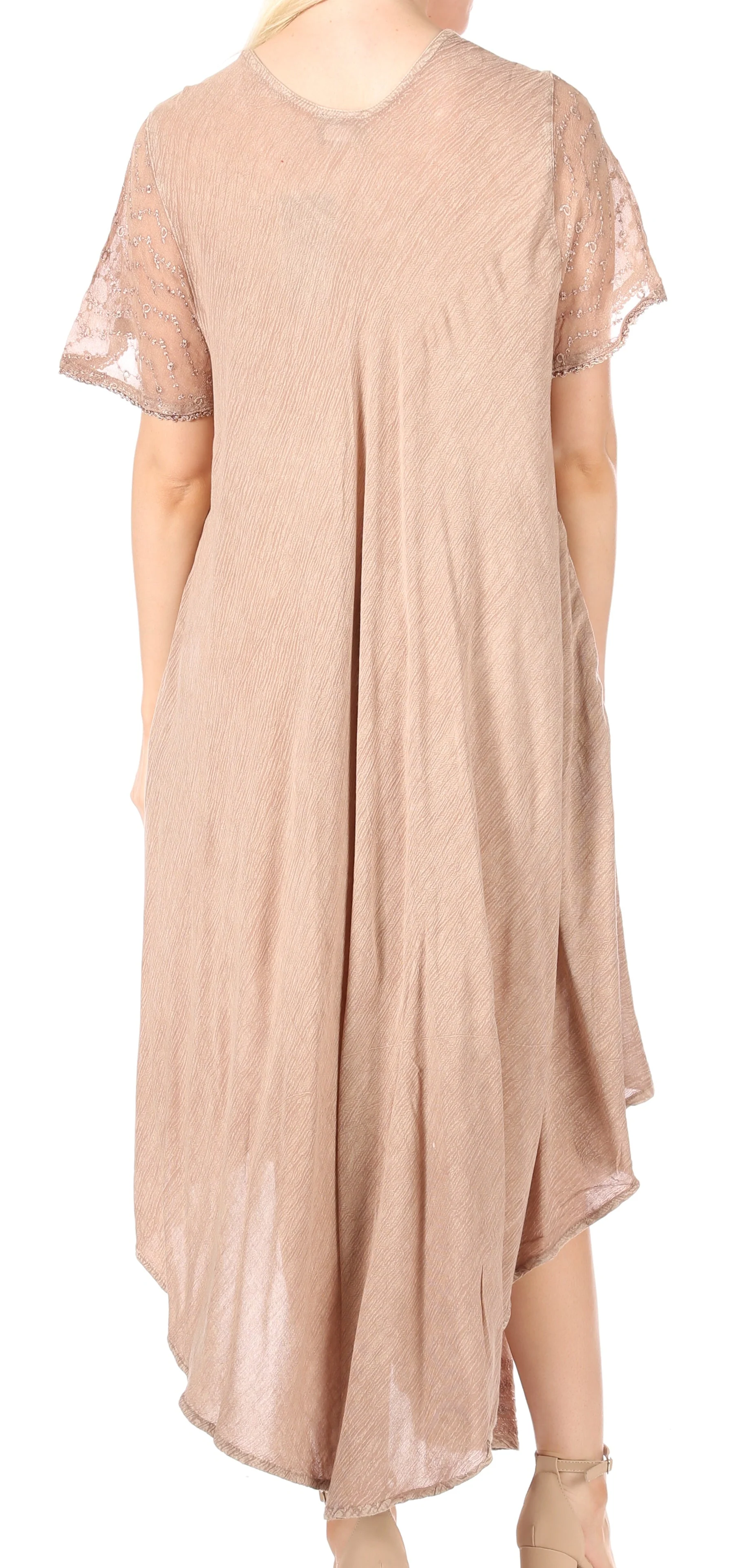 Sakkas Everyday Essentials Cap Sleeve Caftan Dress / Cover Up - Image 111