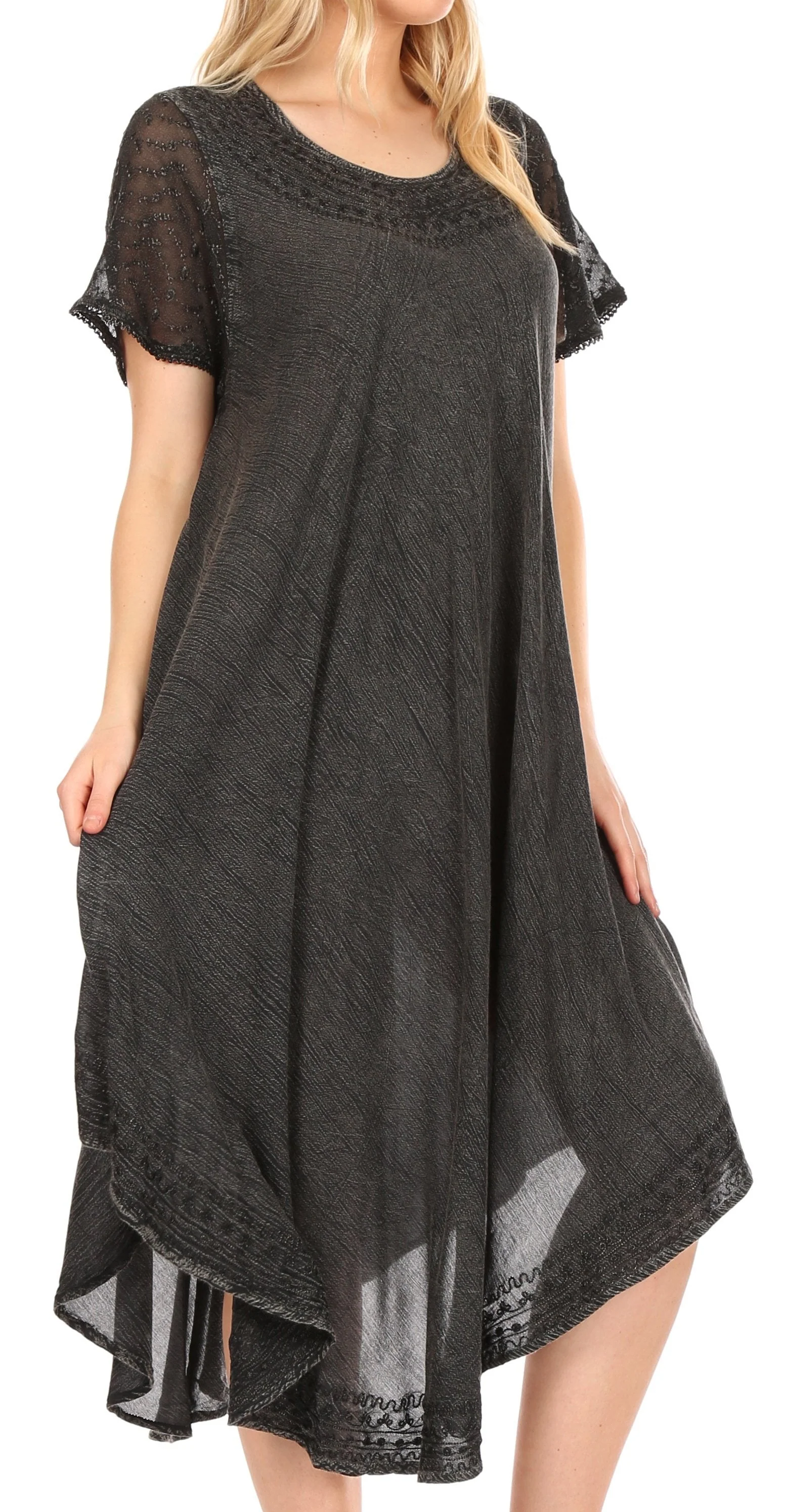 Sakkas Everyday Essentials Cap Sleeve Caftan Dress / Cover Up - Image 78