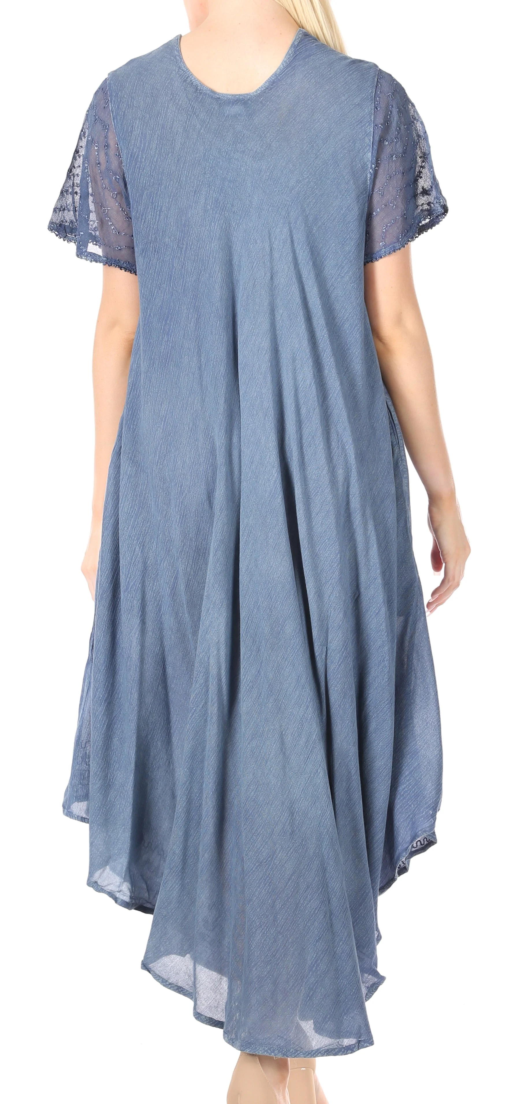 Sakkas Everyday Essentials Cap Sleeve Caftan Dress / Cover Up - Image 86