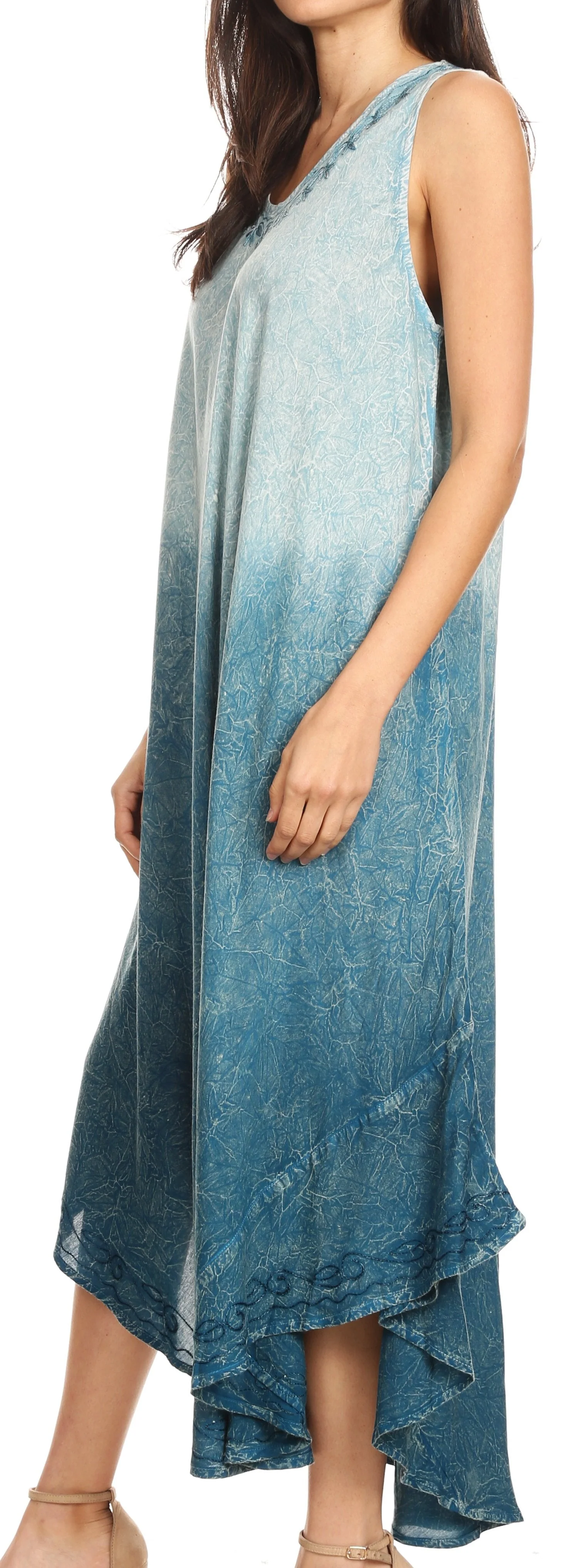Sakkas Irene Women's Casual Tie-dye Maxi Summer Sleeveless Loose Fit Tank Dress - Image 103