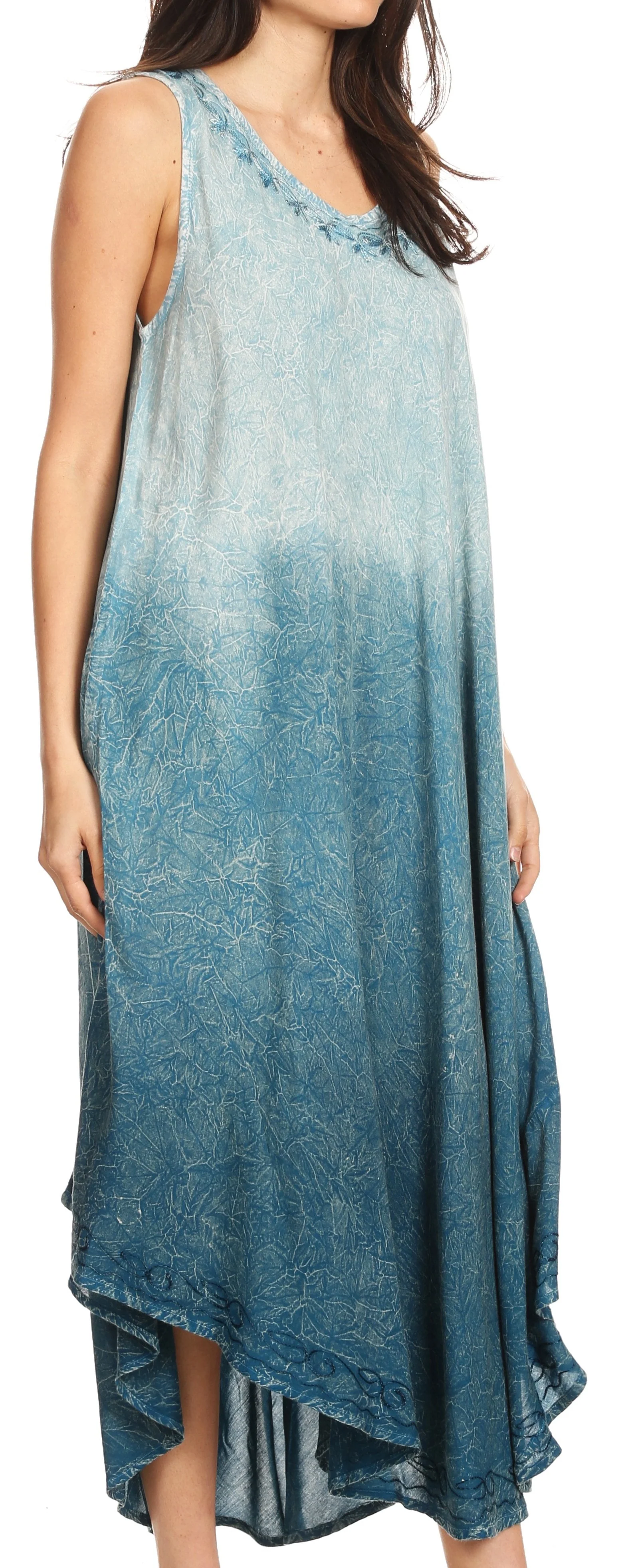 Sakkas Irene Women's Casual Tie-dye Maxi Summer Sleeveless Loose Fit Tank Dress - Image 104