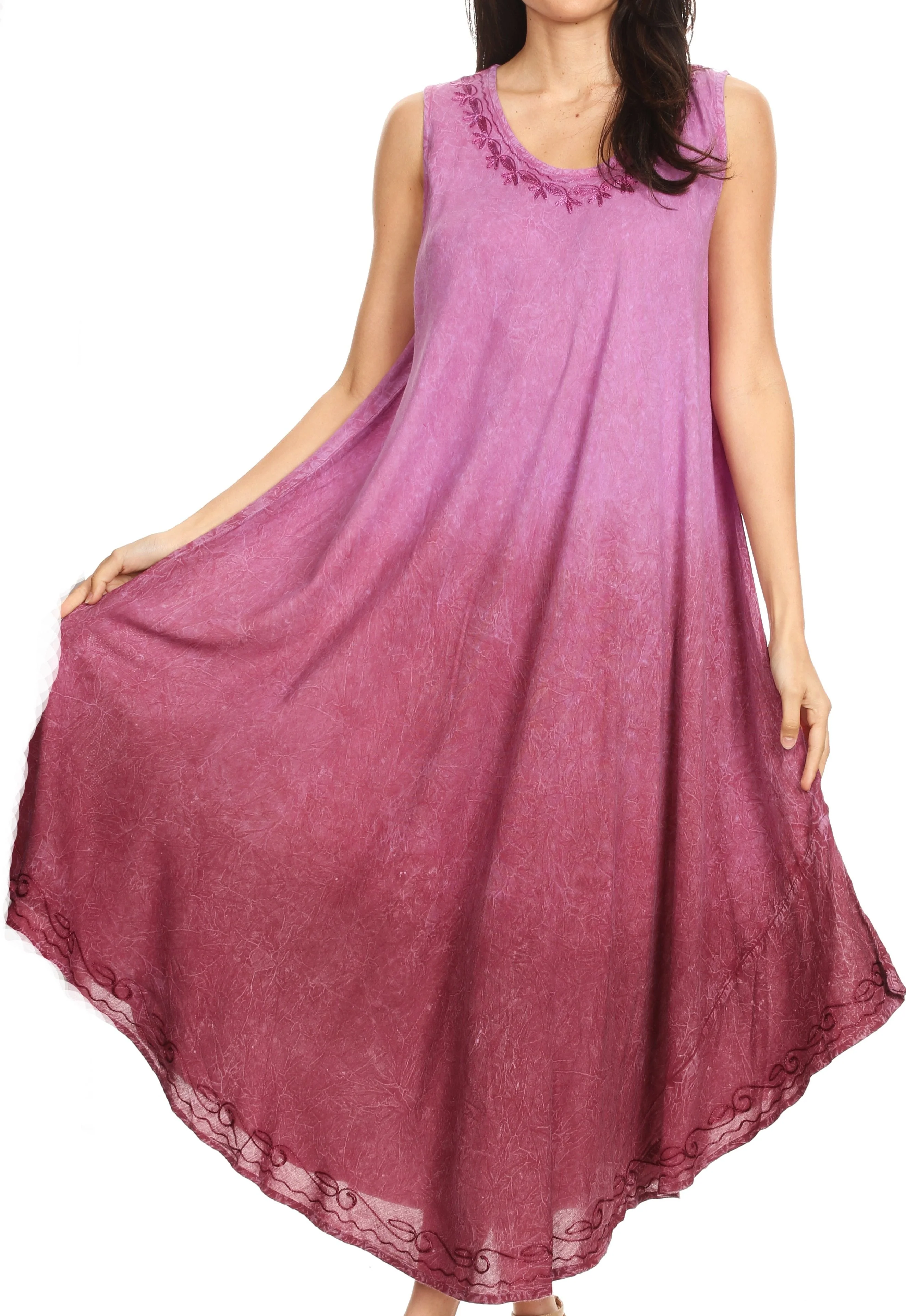 Sakkas Irene Women's Casual Tie-dye Maxi Summer Sleeveless Loose Fit Tank Dress - Image 106
