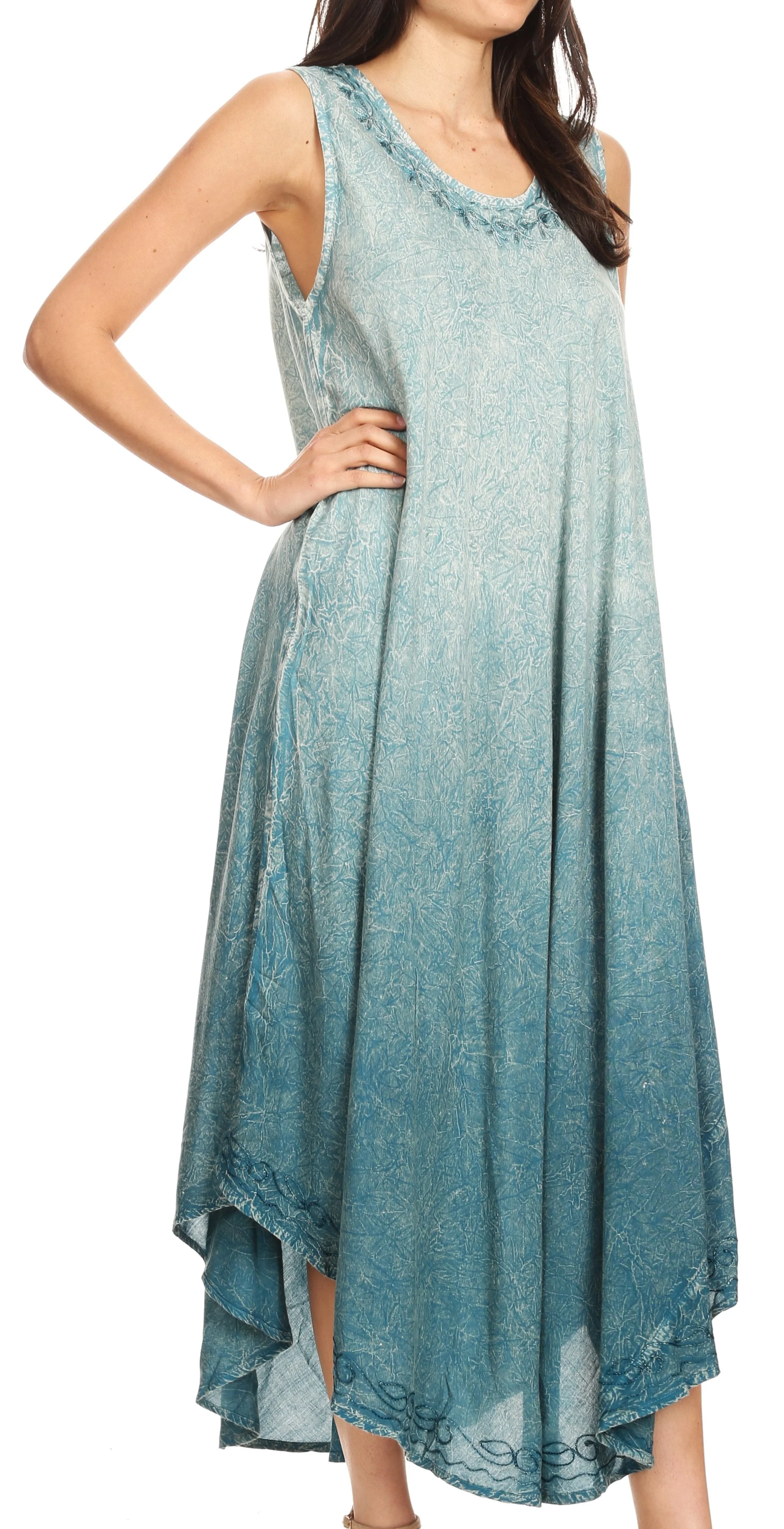 Sakkas Irene Women's Casual Tie-dye Maxi Summer Sleeveless Loose Fit Tank Dress - Image 118