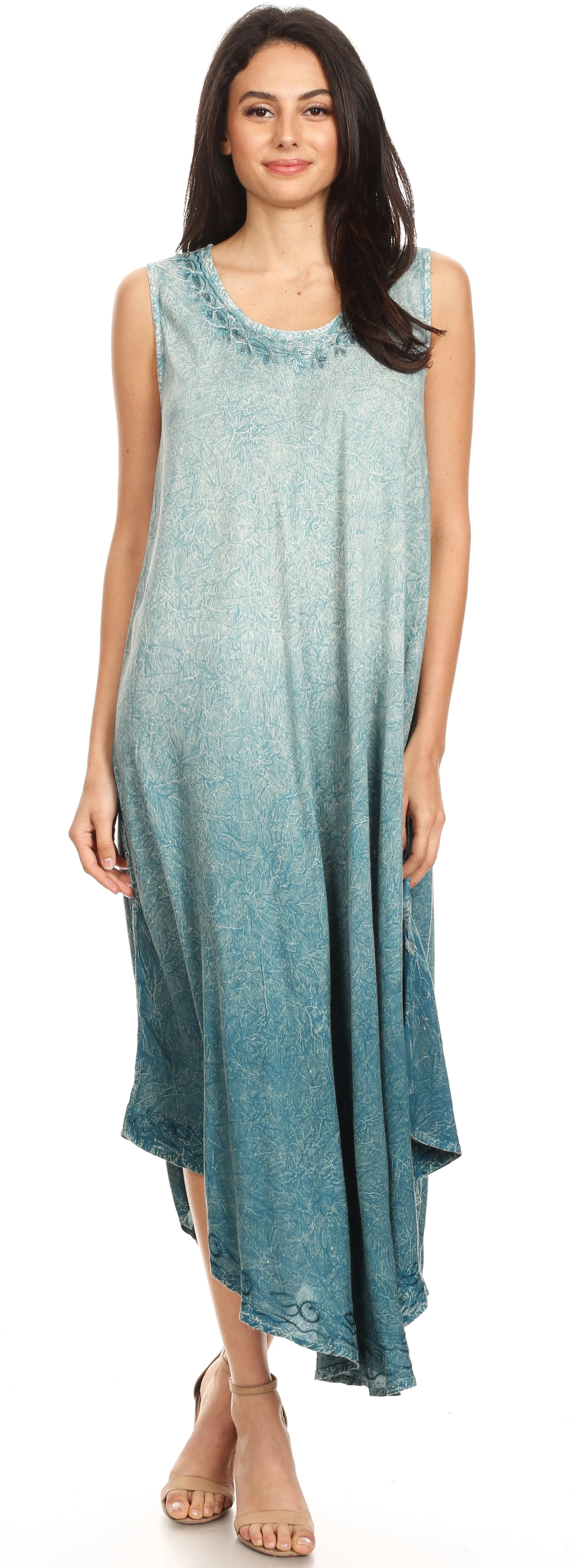 Sakkas Irene Women's Casual Tie-dye Maxi Summer Sleeveless Loose Fit Tank Dress - Image 120