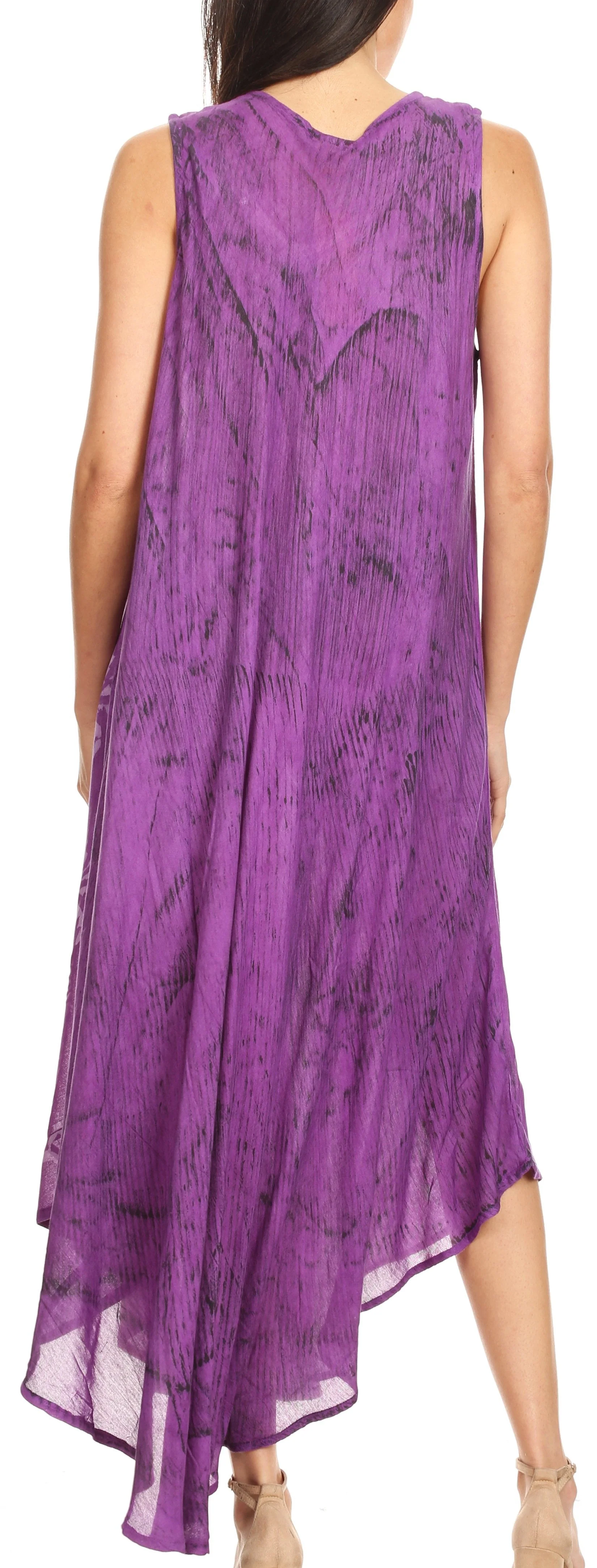 Sakkas Irene Women's Casual Tie-dye Maxi Summer Sleeveless Loose Fit Tank Dress - Image 17