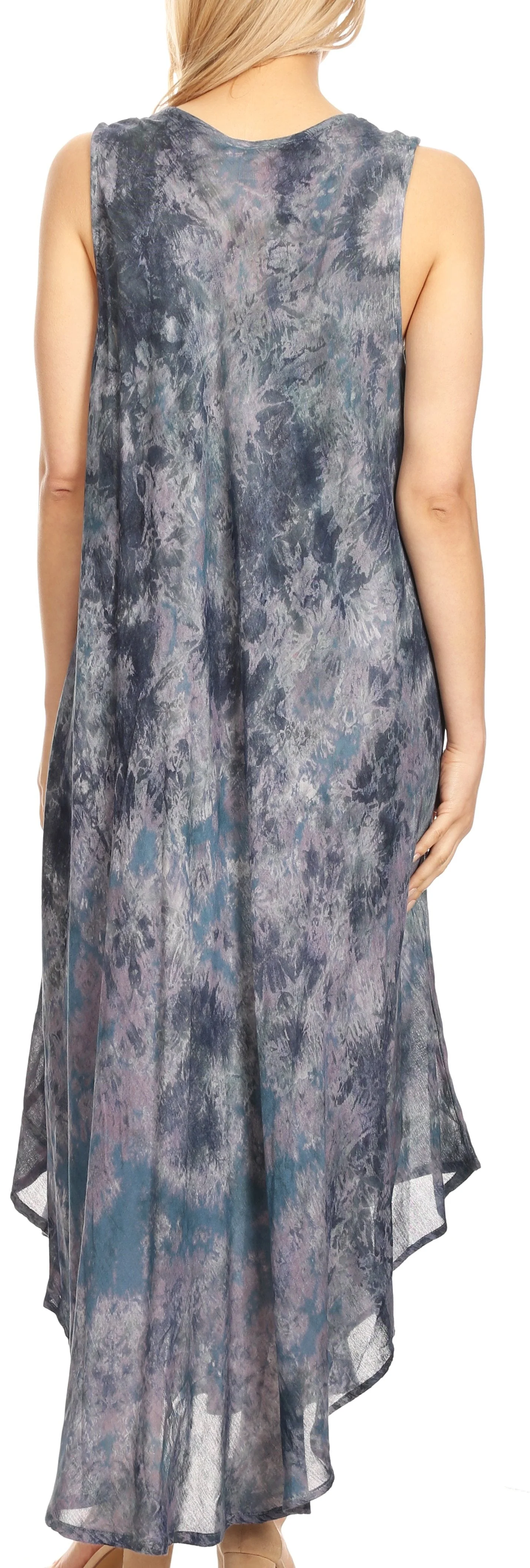 Sakkas Irene Women's Casual Tie-dye Maxi Summer Sleeveless Loose Fit Tank Dress - Image 32