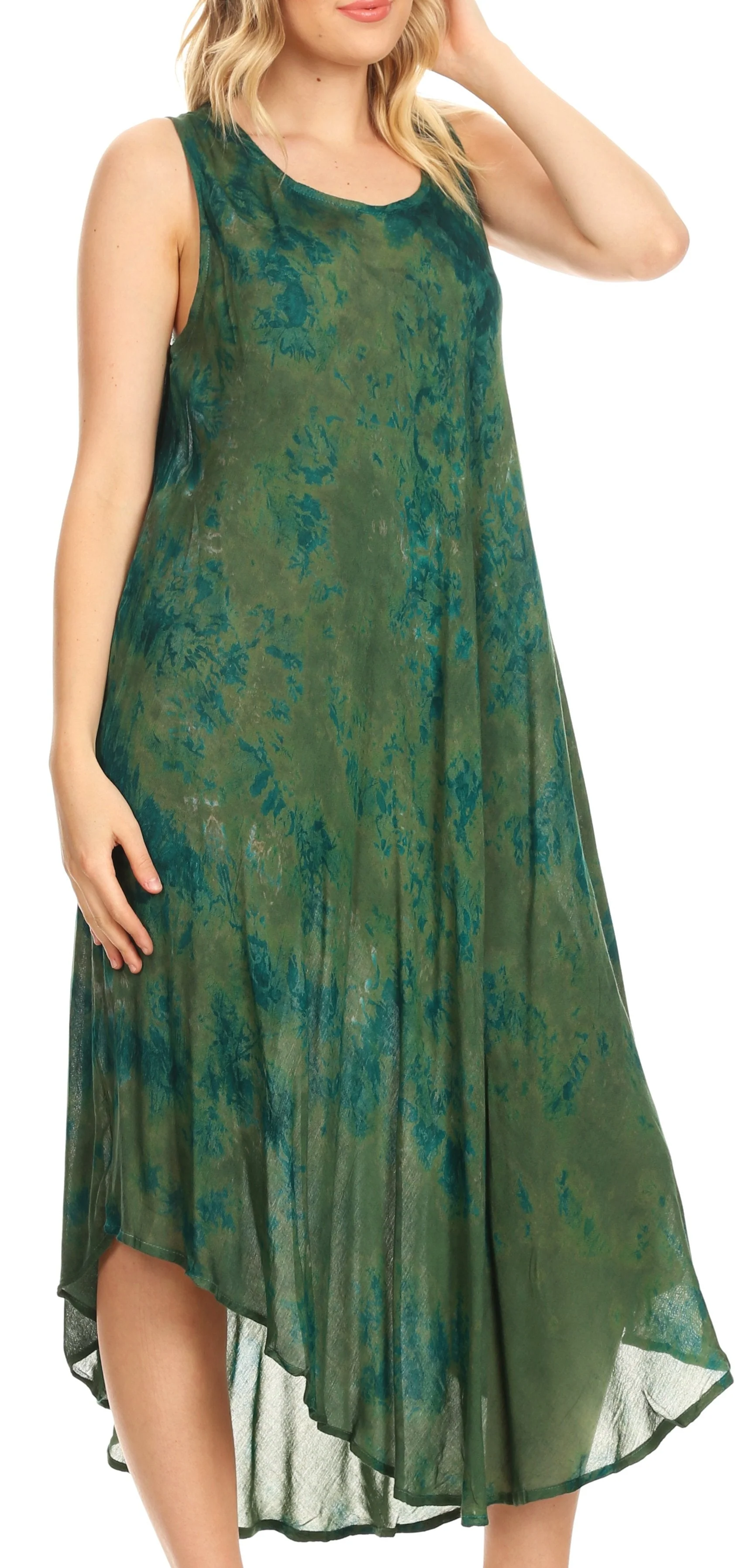 Sakkas Irene Women's Casual Tie-dye Maxi Summer Sleeveless Loose Fit Tank Dress - Image 39