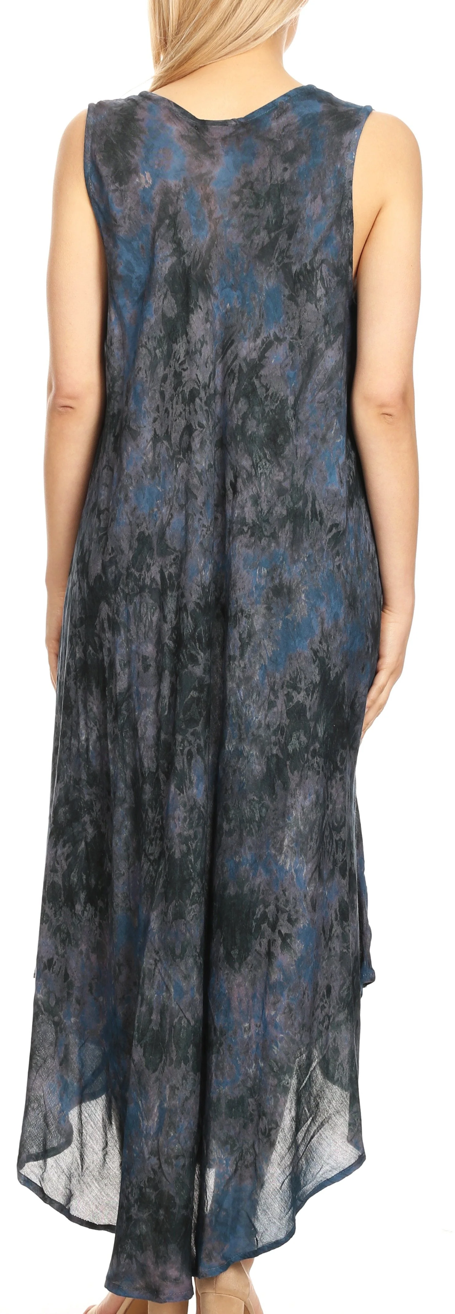 Sakkas Irene Women's Casual Tie-dye Maxi Summer Sleeveless Loose Fit Tank Dress - Image 42