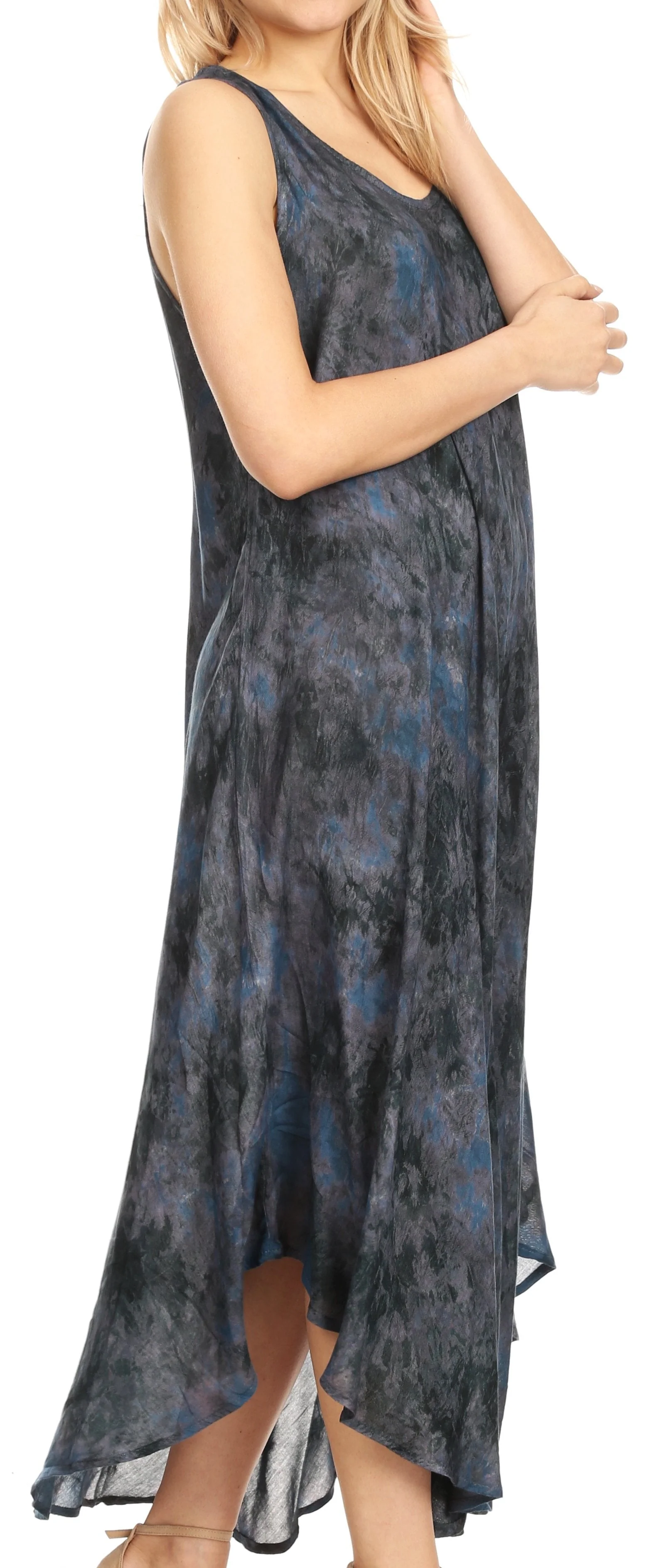 Sakkas Irene Women's Casual Tie-dye Maxi Summer Sleeveless Loose Fit Tank Dress - Image 43