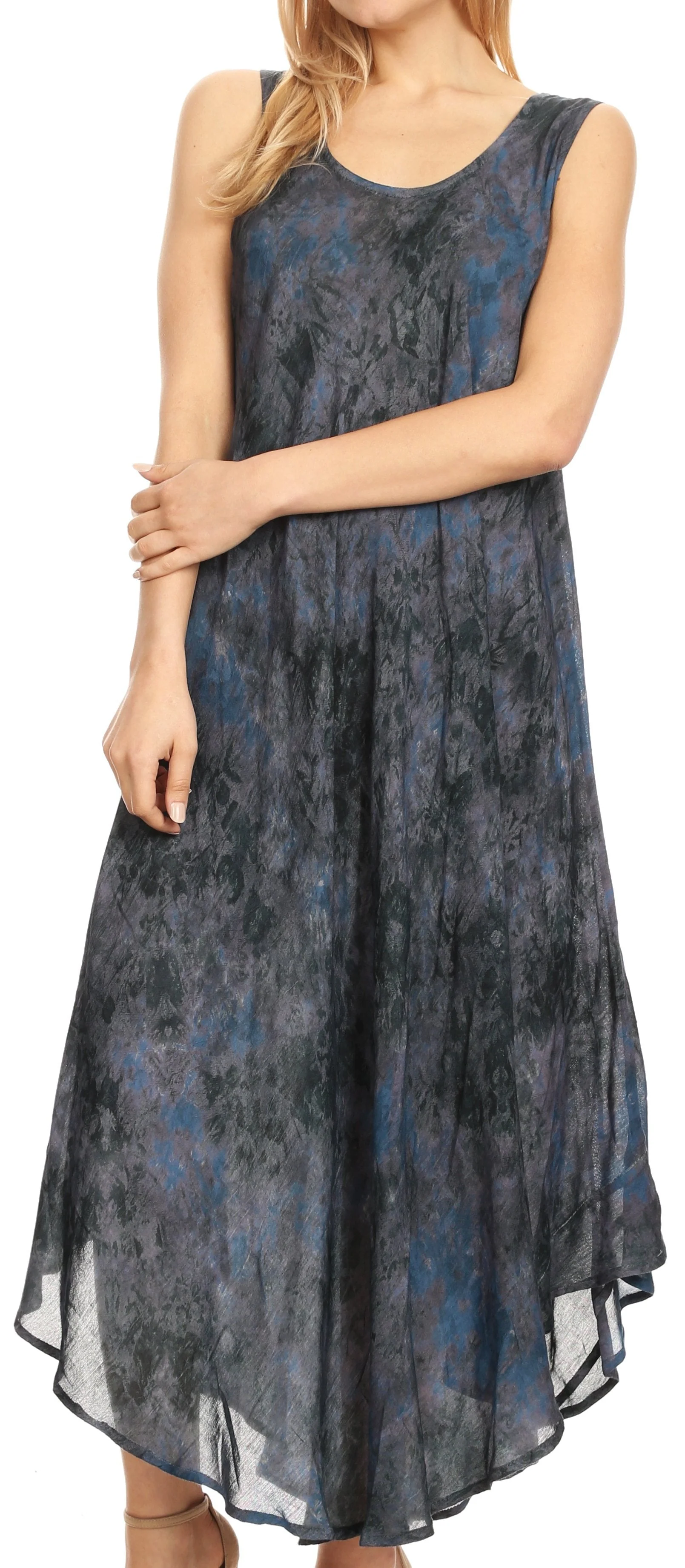 Sakkas Irene Women's Casual Tie-dye Maxi Summer Sleeveless Loose Fit Tank Dress - Image 44