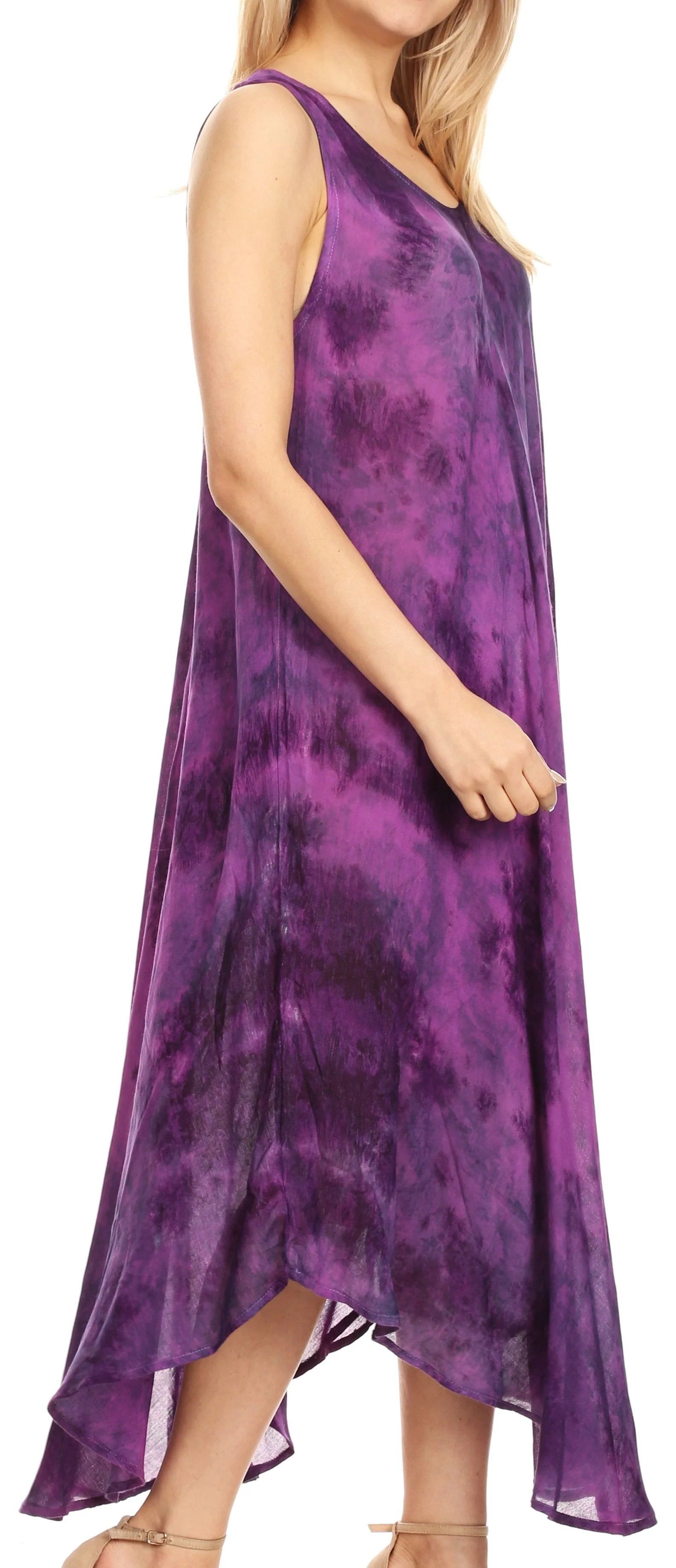 Sakkas Irene Women's Casual Tie-dye Maxi Summer Sleeveless Loose Fit Tank Dress - Image 48