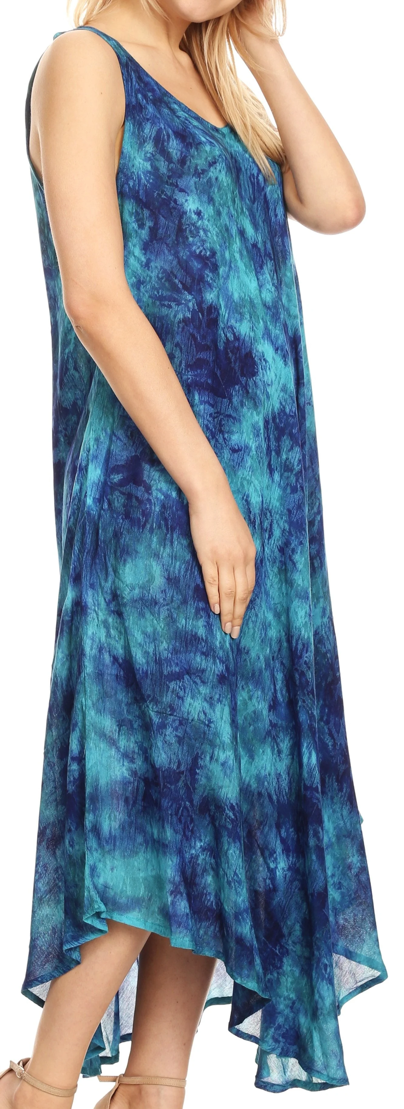 Sakkas Irene Women's Casual Tie-dye Maxi Summer Sleeveless Loose Fit Tank Dress - Image 53