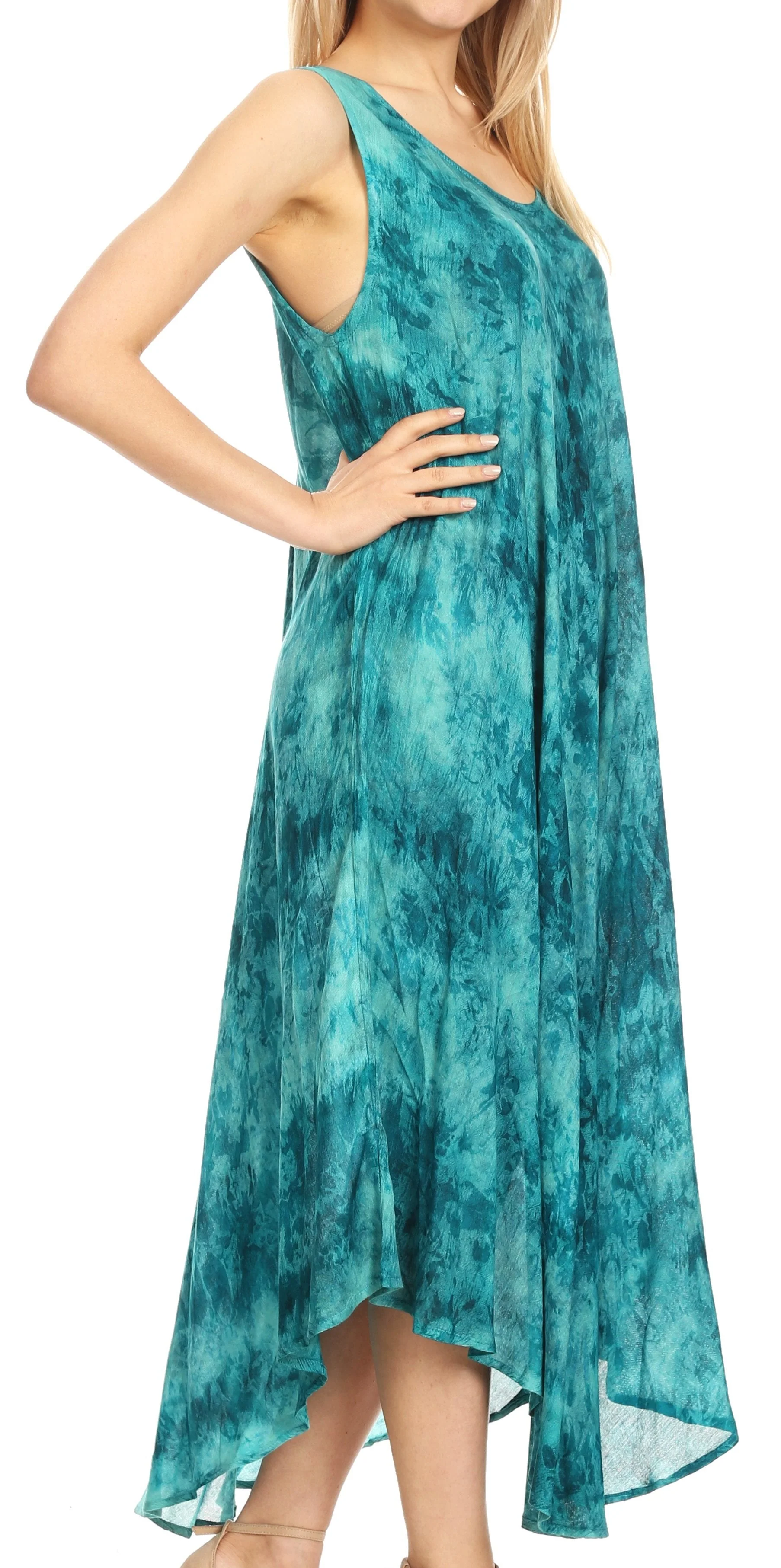Sakkas Irene Women's Casual Tie-dye Maxi Summer Sleeveless Loose Fit Tank Dress - Image 59