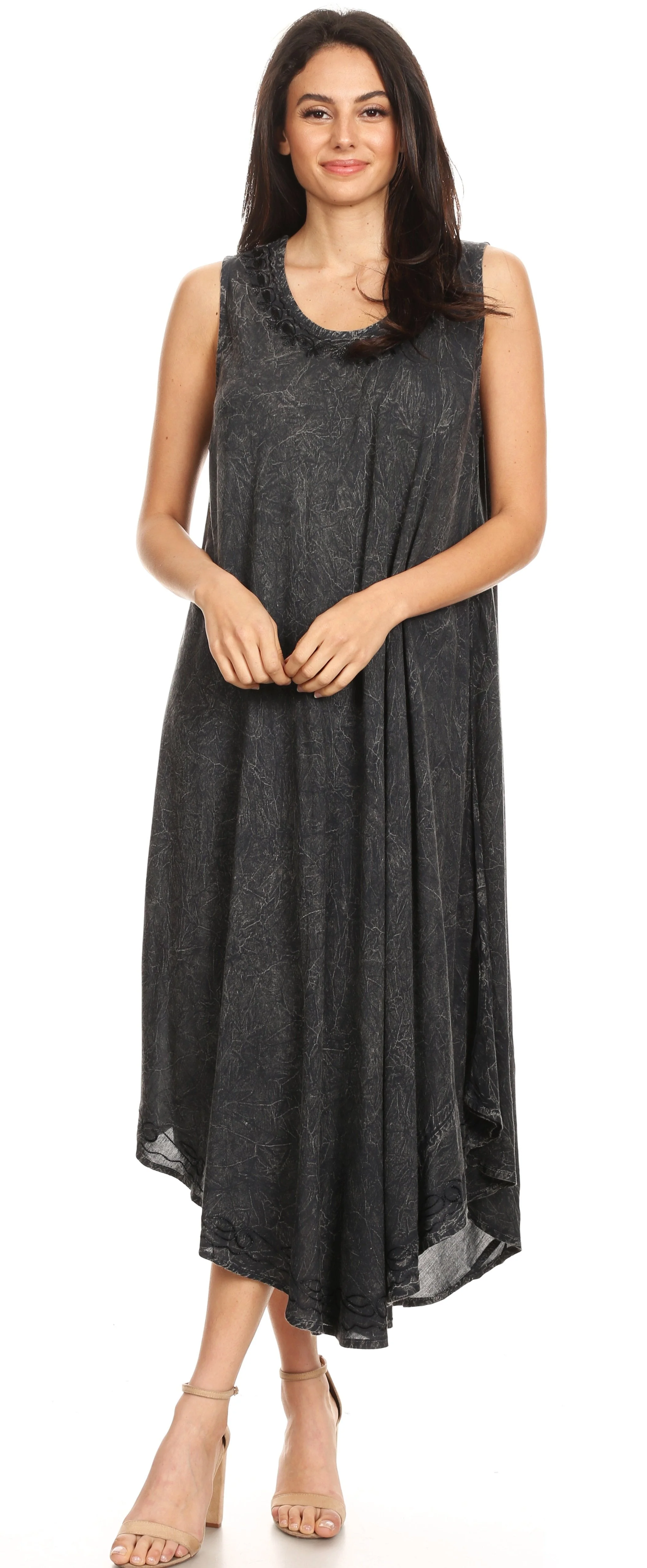 Sakkas Irene Women's Casual Tie-dye Maxi Summer Sleeveless Loose Fit Tank Dress - Image 65