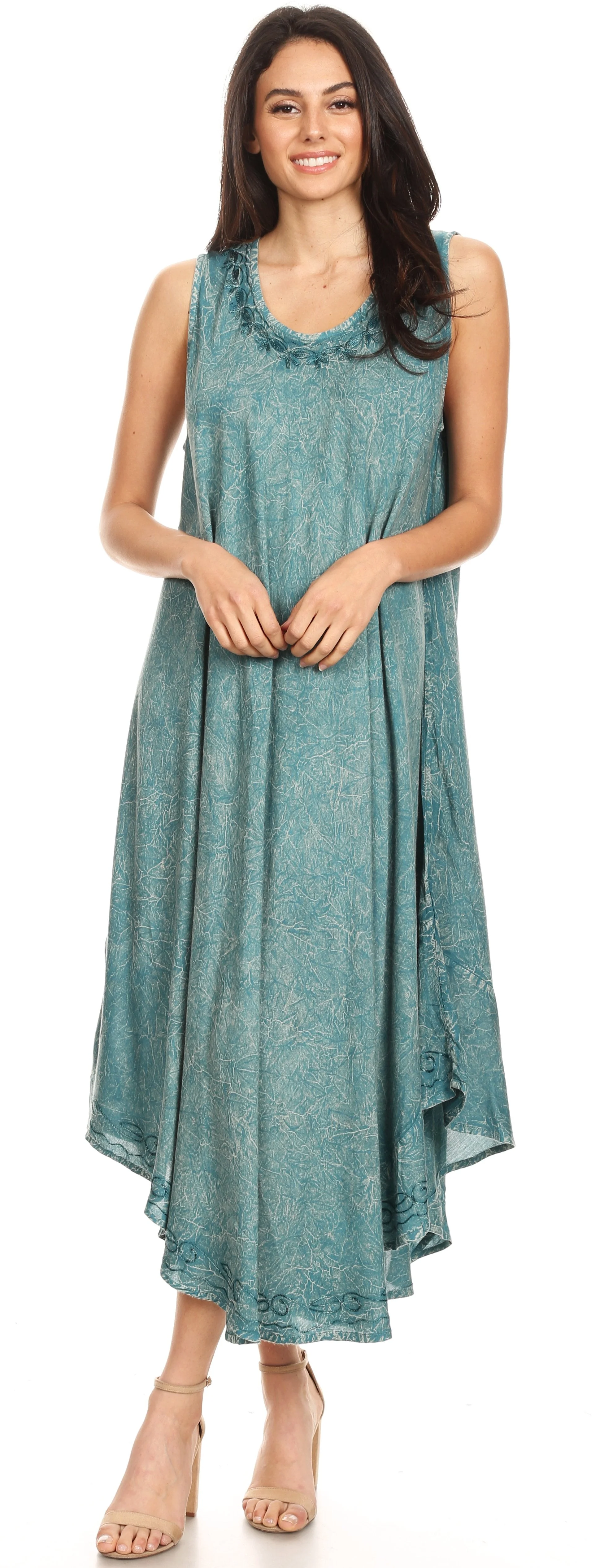 Sakkas Irene Women's Casual Tie-dye Maxi Summer Sleeveless Loose Fit Tank Dress - Image 85