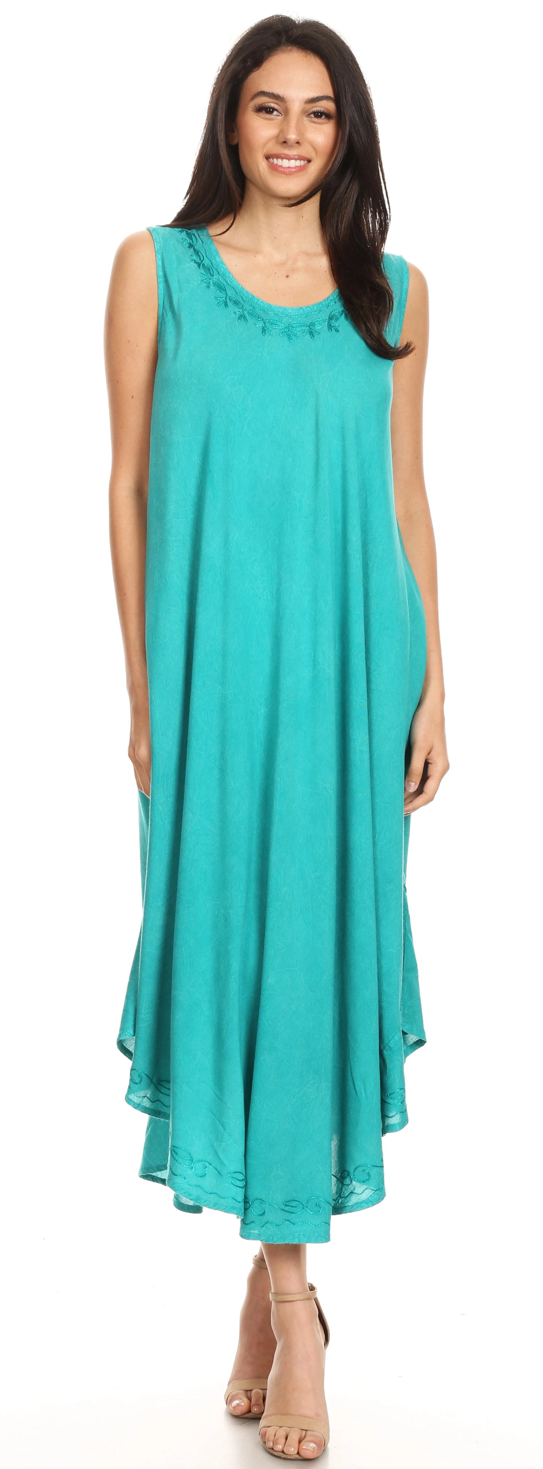 Sakkas Irene Women's Casual Tie-dye Maxi Summer Sleeveless Loose Fit Tank Dress - Image 90