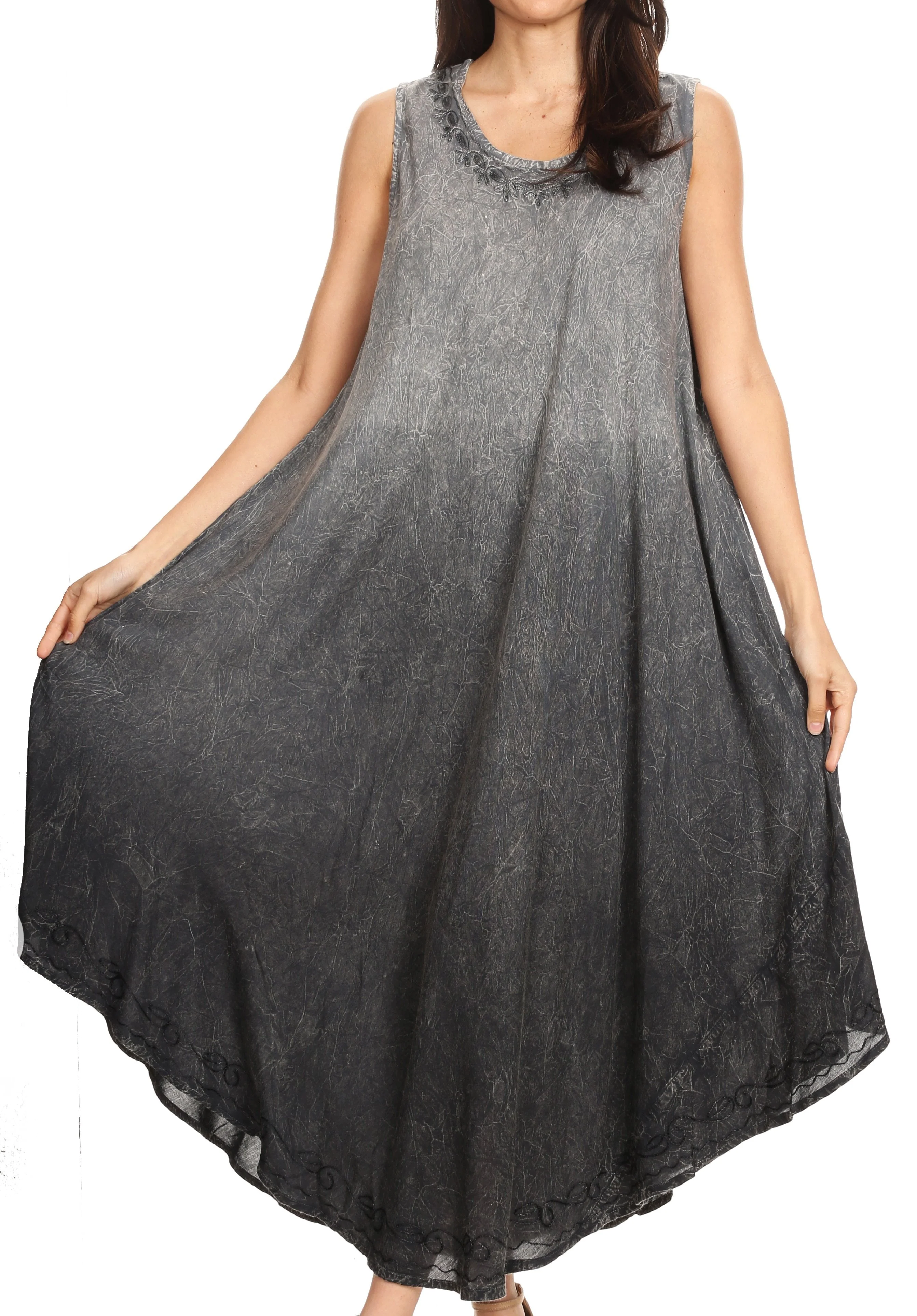 Sakkas Irene Women's Casual Tie-dye Maxi Summer Sleeveless Loose Fit Tank Dress - Image 91