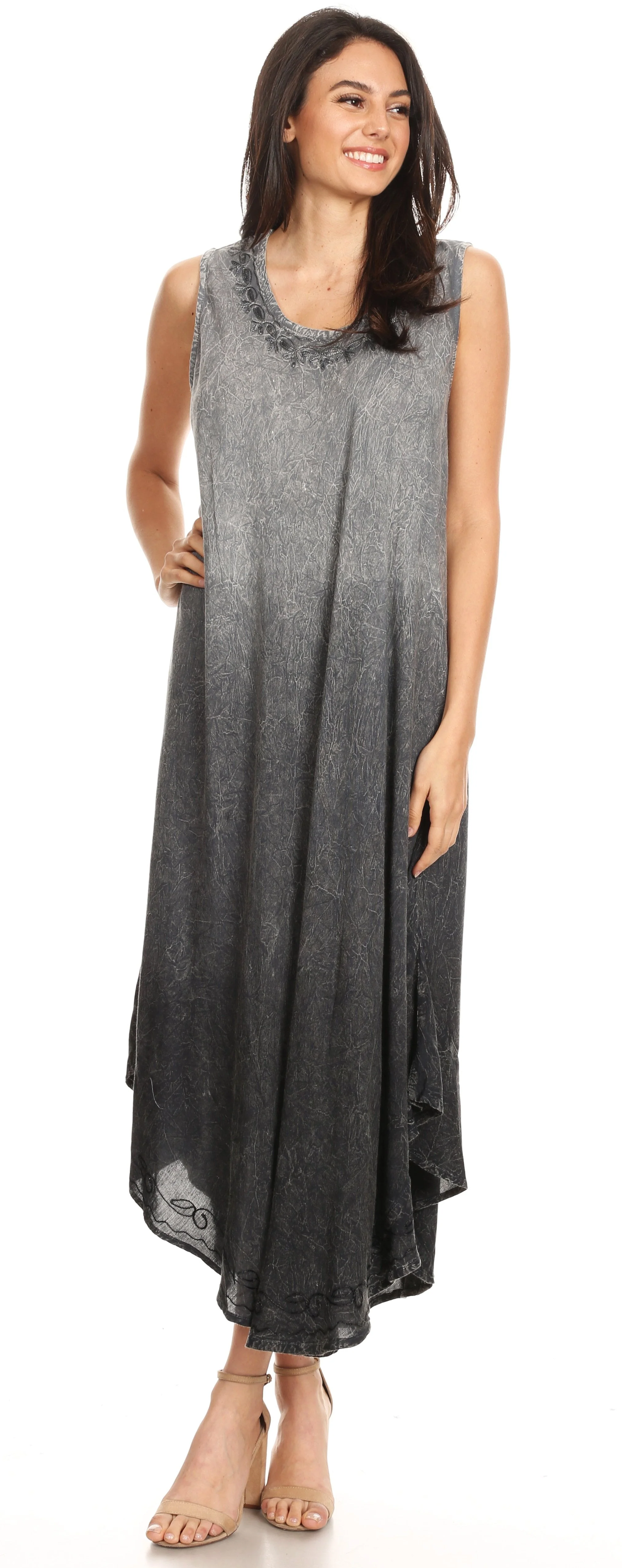 Sakkas Irene Women's Casual Tie-dye Maxi Summer Sleeveless Loose Fit Tank Dress - Image 95