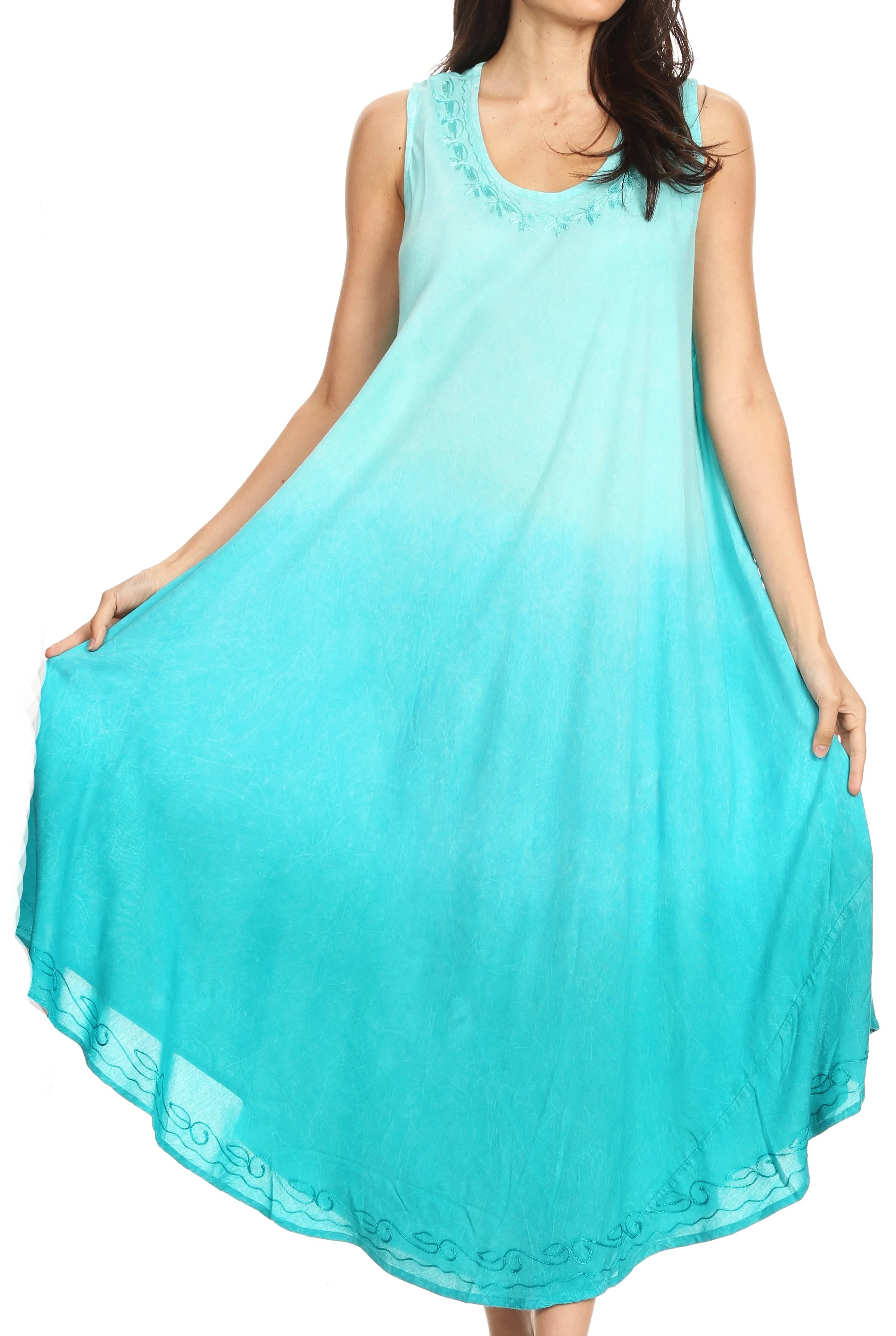 Sakkas Irene Women's Casual Tie-dye Maxi Summer Sleeveless Loose Fit Tank Dress - Image 96