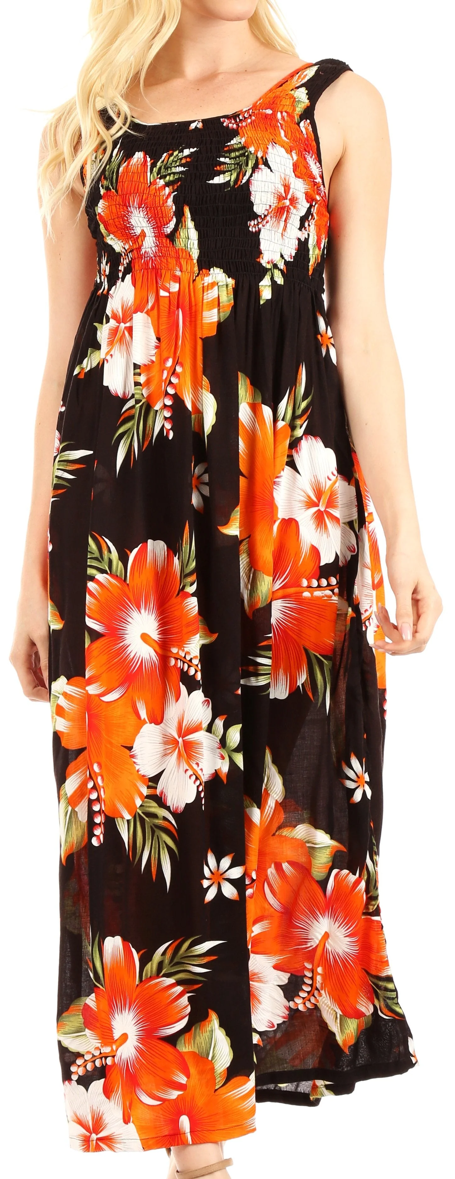 Sakkas Iyabo Women's Sleeveless Casual Summer Floral Print Dress Maxi Long Stretch - Image 11