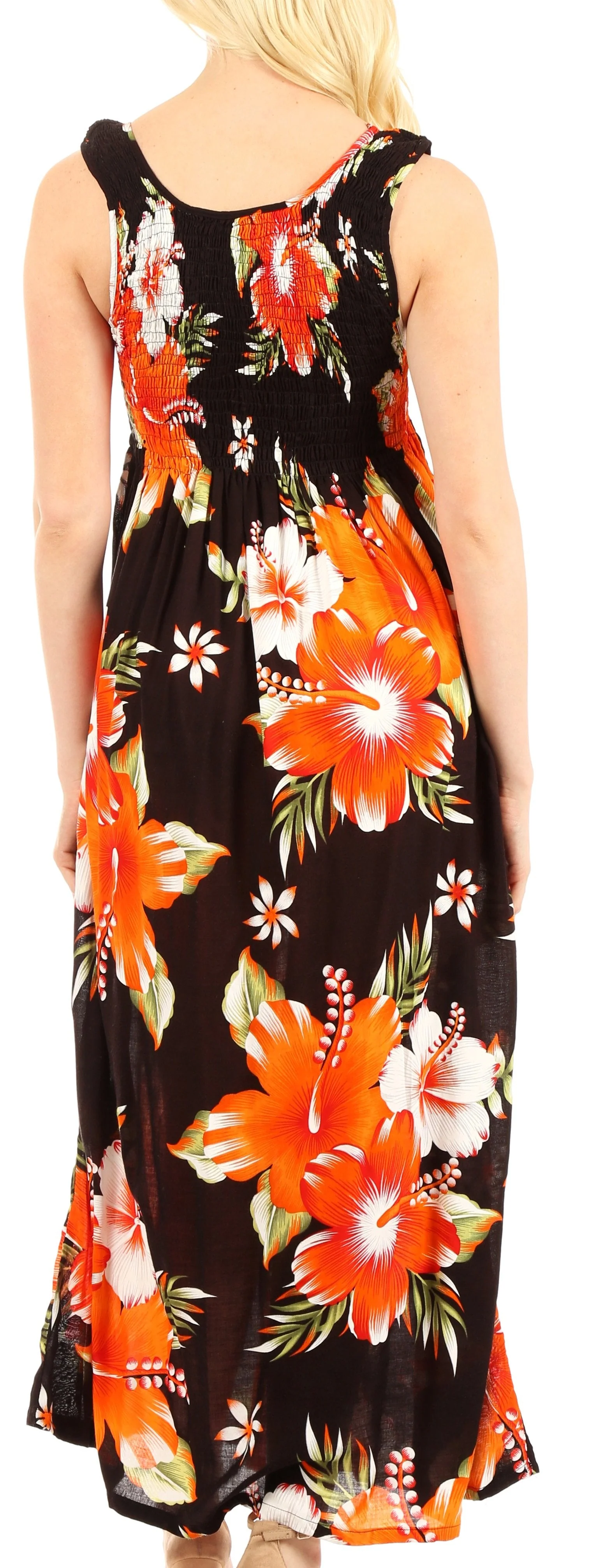 Sakkas Iyabo Women's Sleeveless Casual Summer Floral Print Dress Maxi Long Stretch - Image 12
