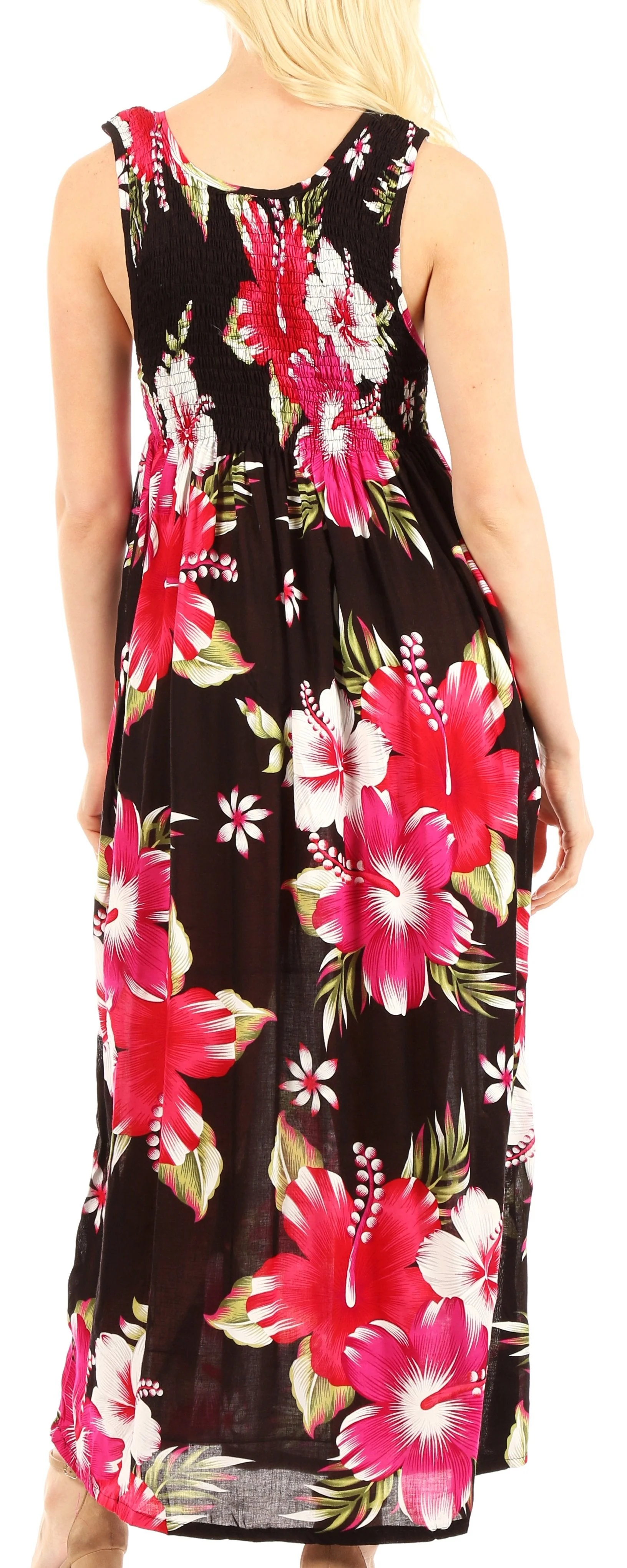 Sakkas Iyabo Women's Sleeveless Casual Summer Floral Print Dress Maxi Long Stretch - Image 17