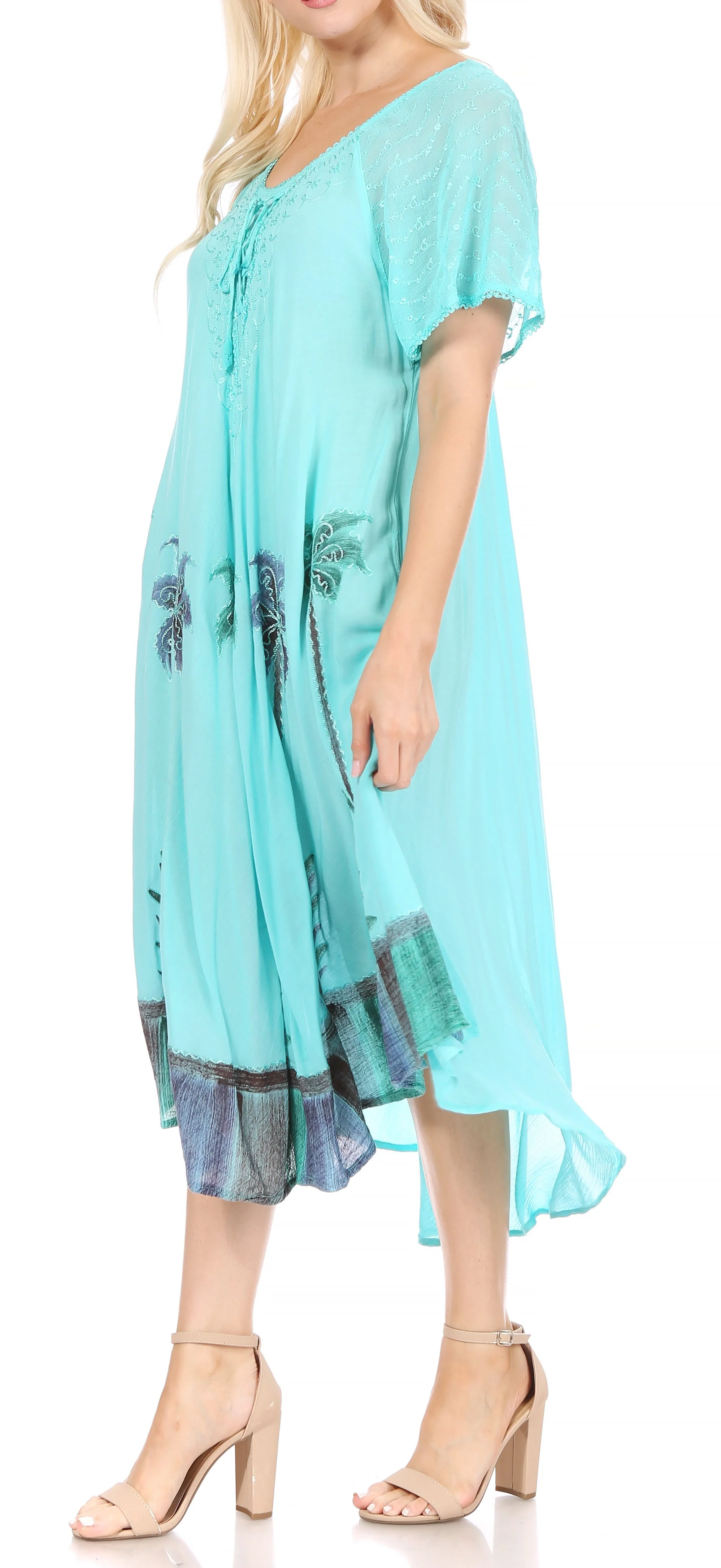 Sakkas Kai Palm Tree Caftan Tank Dress / Cover Up - Image 105