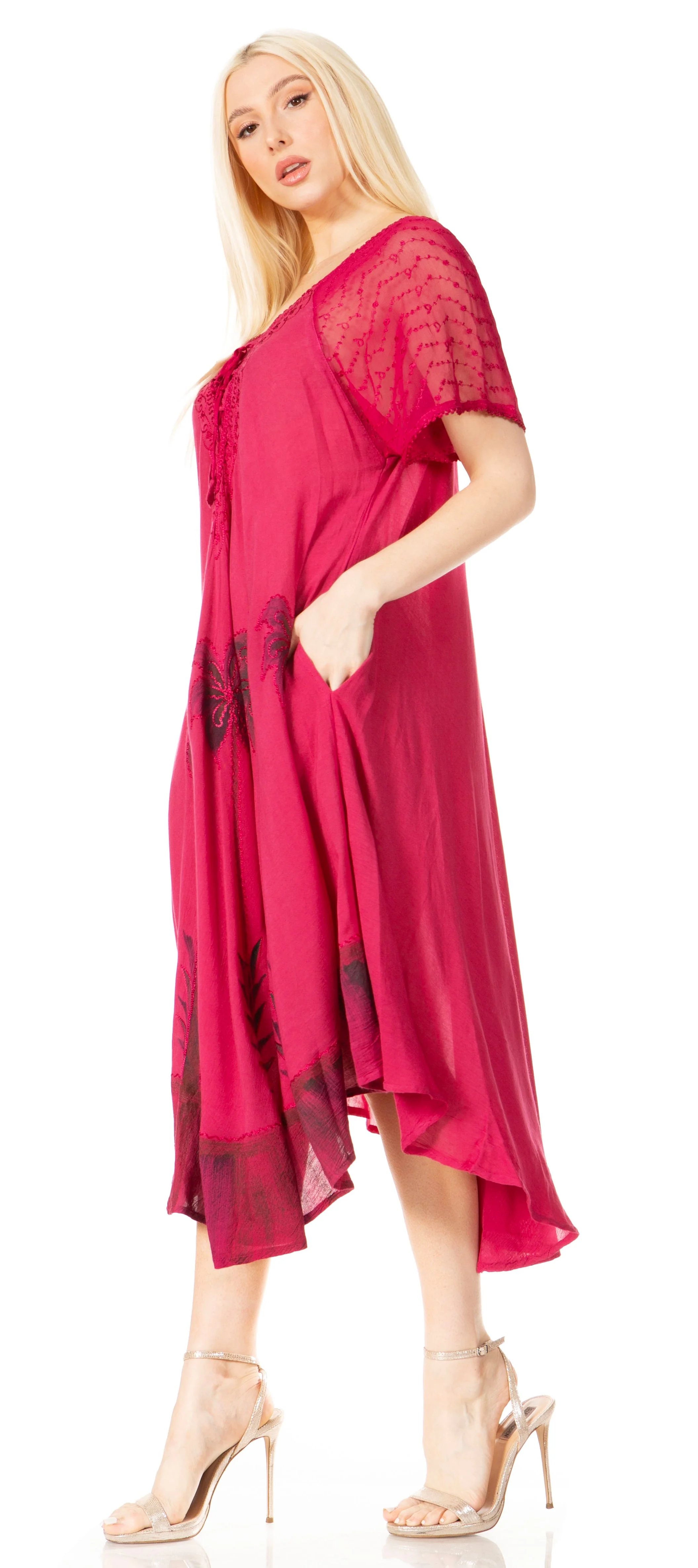 Sakkas Kai Palm Tree Caftan Tank Dress / Cover Up - Image 125