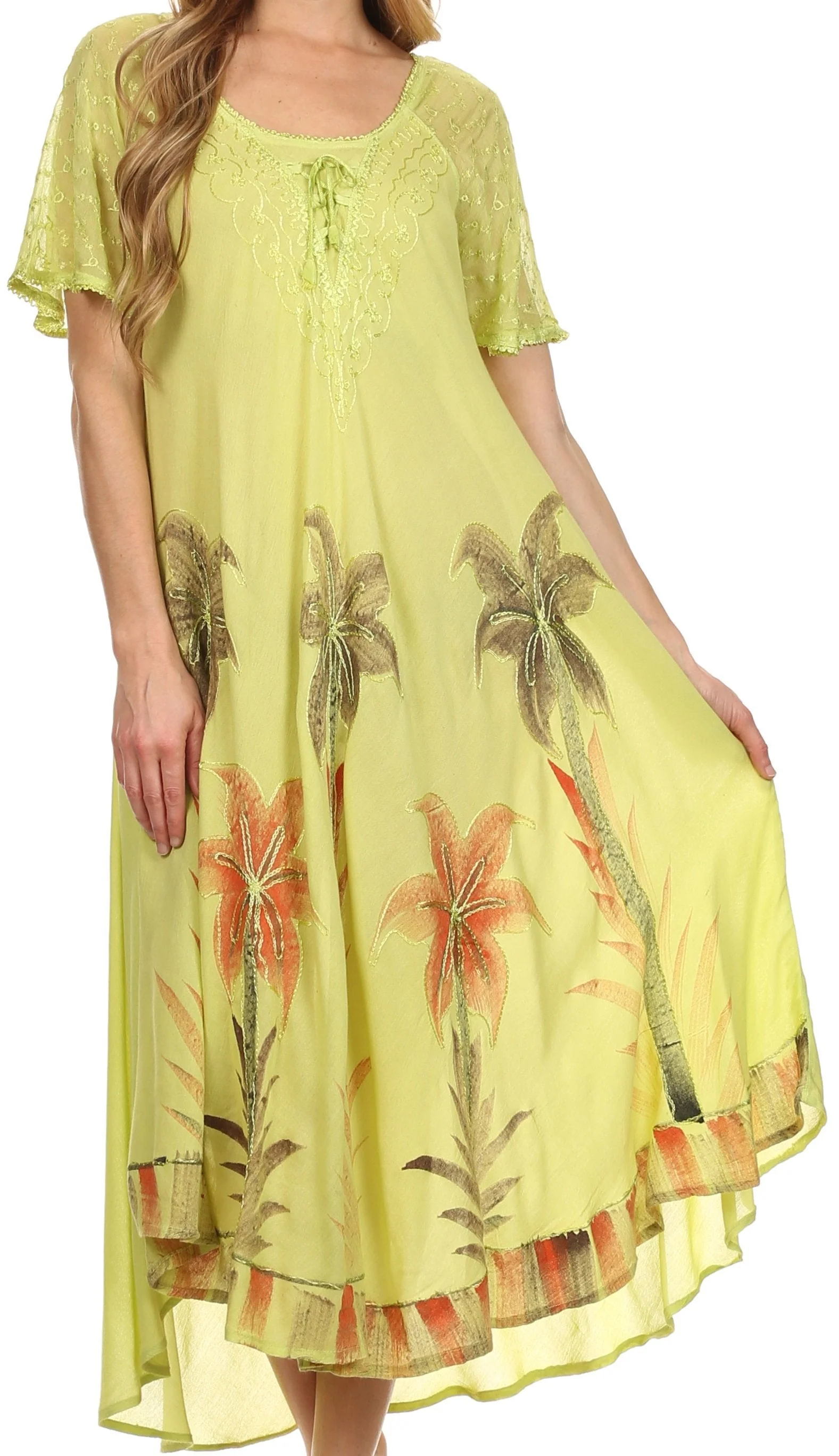 Sakkas Kai Palm Tree Caftan Tank Dress / Cover Up - Image 41