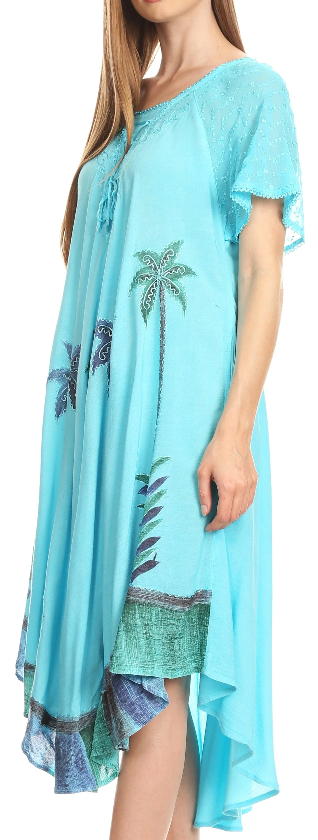 Sakkas Kai Palm Tree Caftan Tank Dress / Cover Up - Image 49