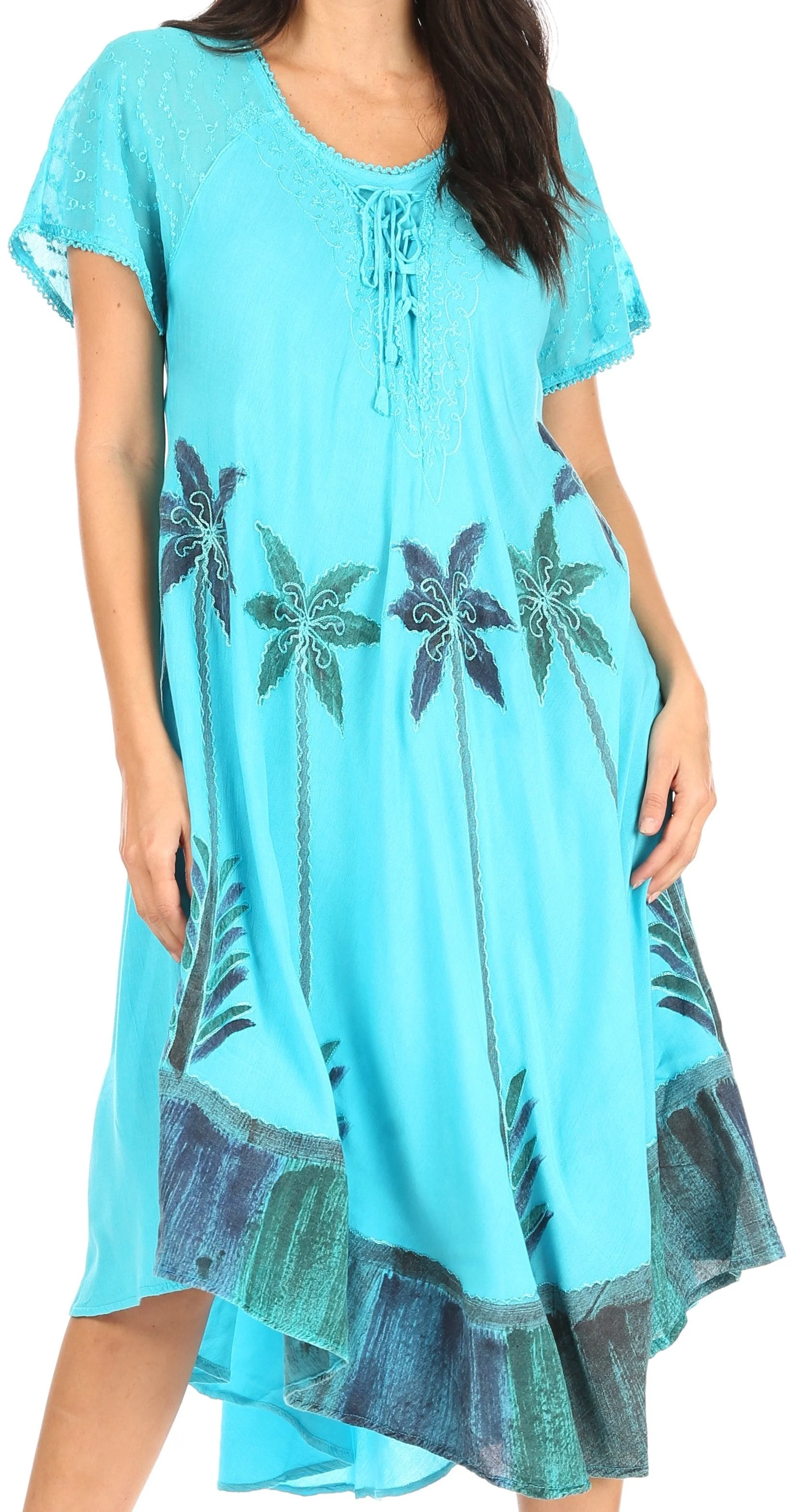 Sakkas Kai Palm Tree Caftan Tank Dress / Cover Up - Image 67