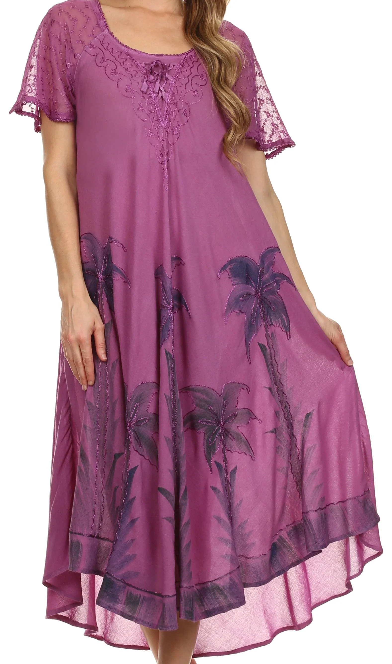 Sakkas Kai Palm Tree Caftan Tank Dress / Cover Up - Image 72