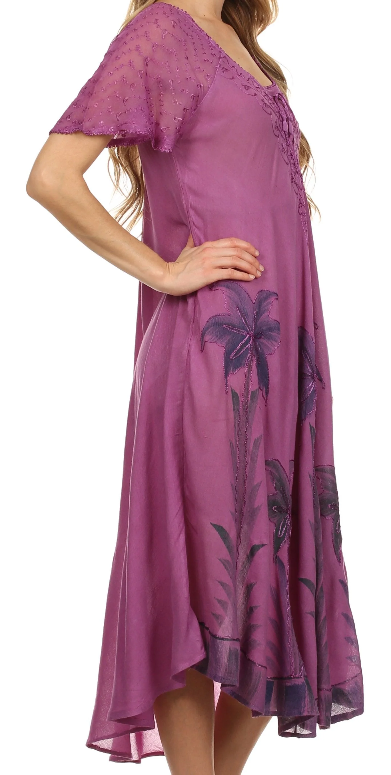 Sakkas Kai Palm Tree Caftan Tank Dress / Cover Up - Image 75
