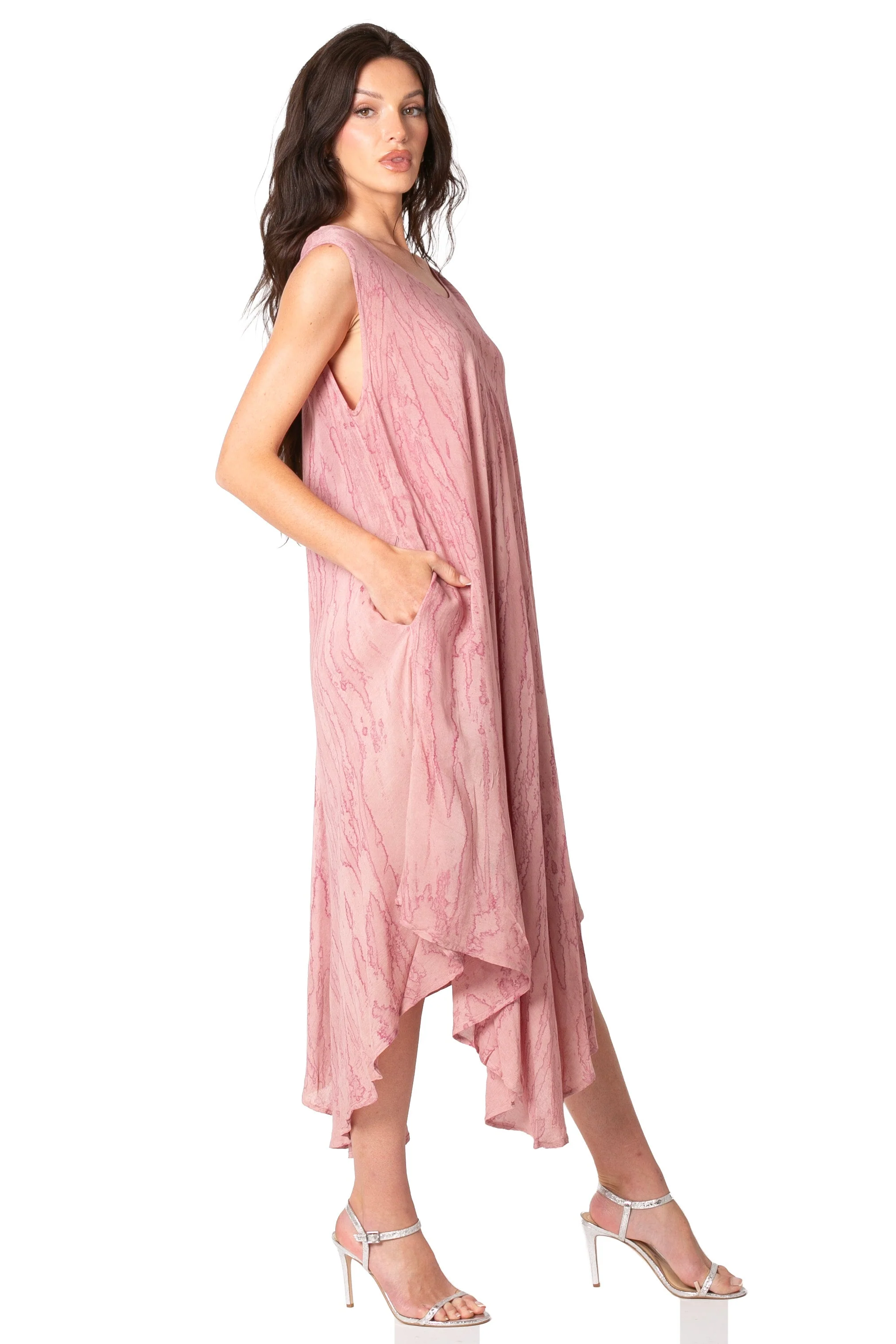 Sakkas Kara Long Draped Sleeveless Marbled Caftan Dress / Cover Up - Image 19