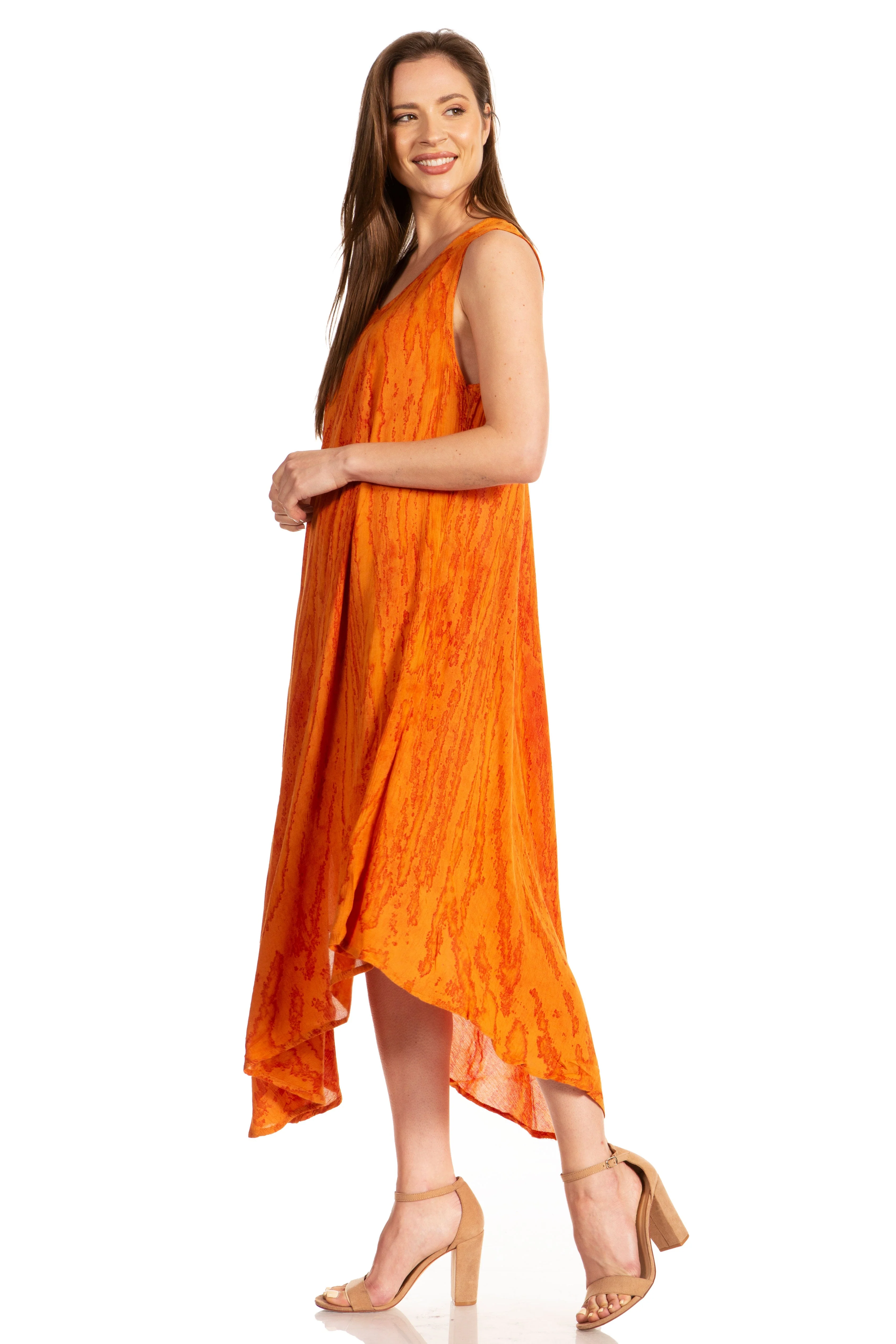 Sakkas Kara Long Draped Sleeveless Marbled Caftan Dress / Cover Up - Image 29