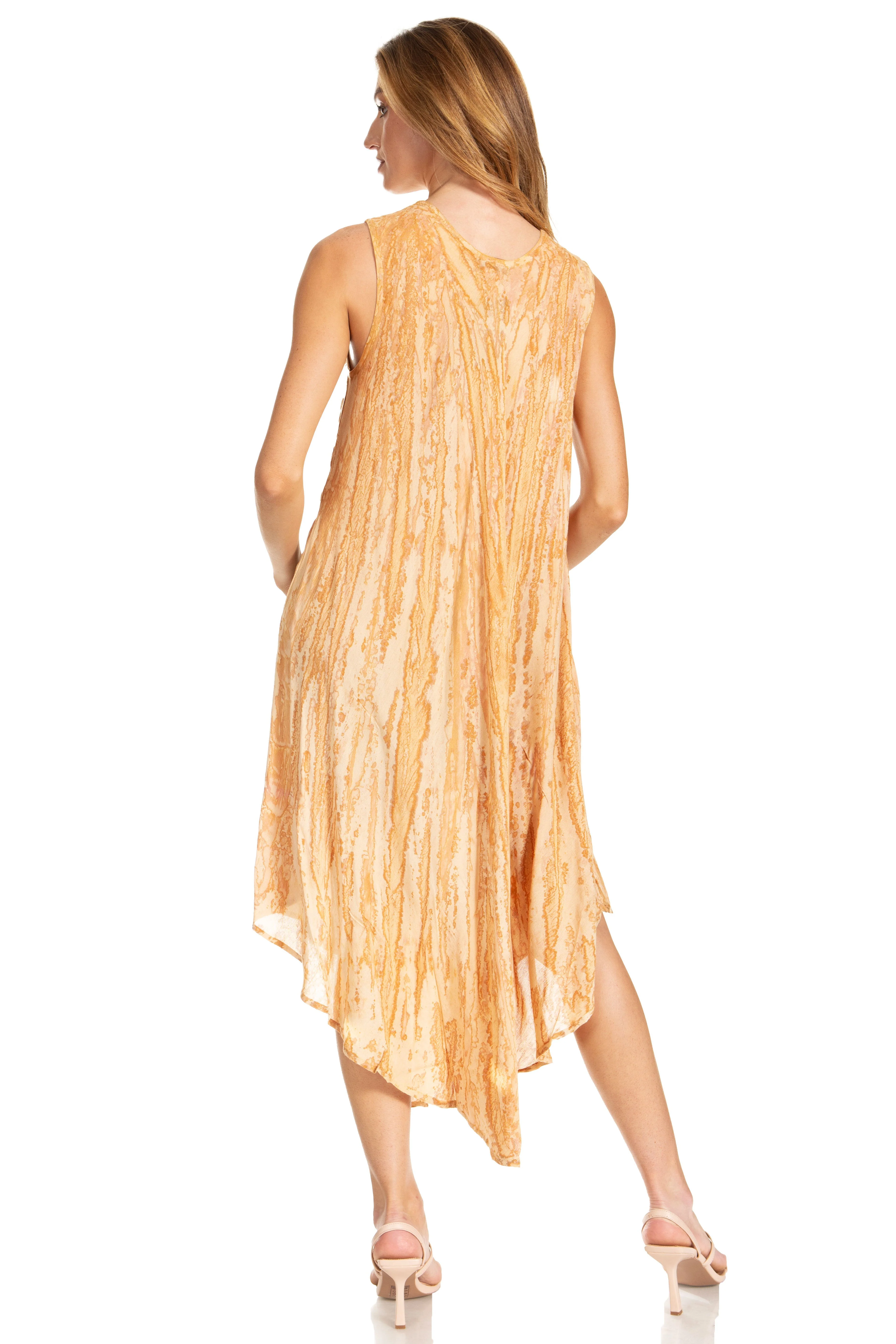 Sakkas Kara Long Draped Sleeveless Marbled Caftan Dress / Cover Up - Image 32